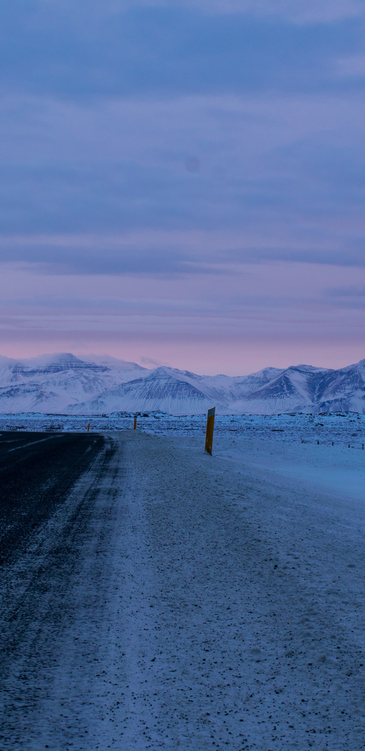 Blue, Road, Snow, Alps, Mountainous Landforms. Wallpaper in 1440x2960 Resolution