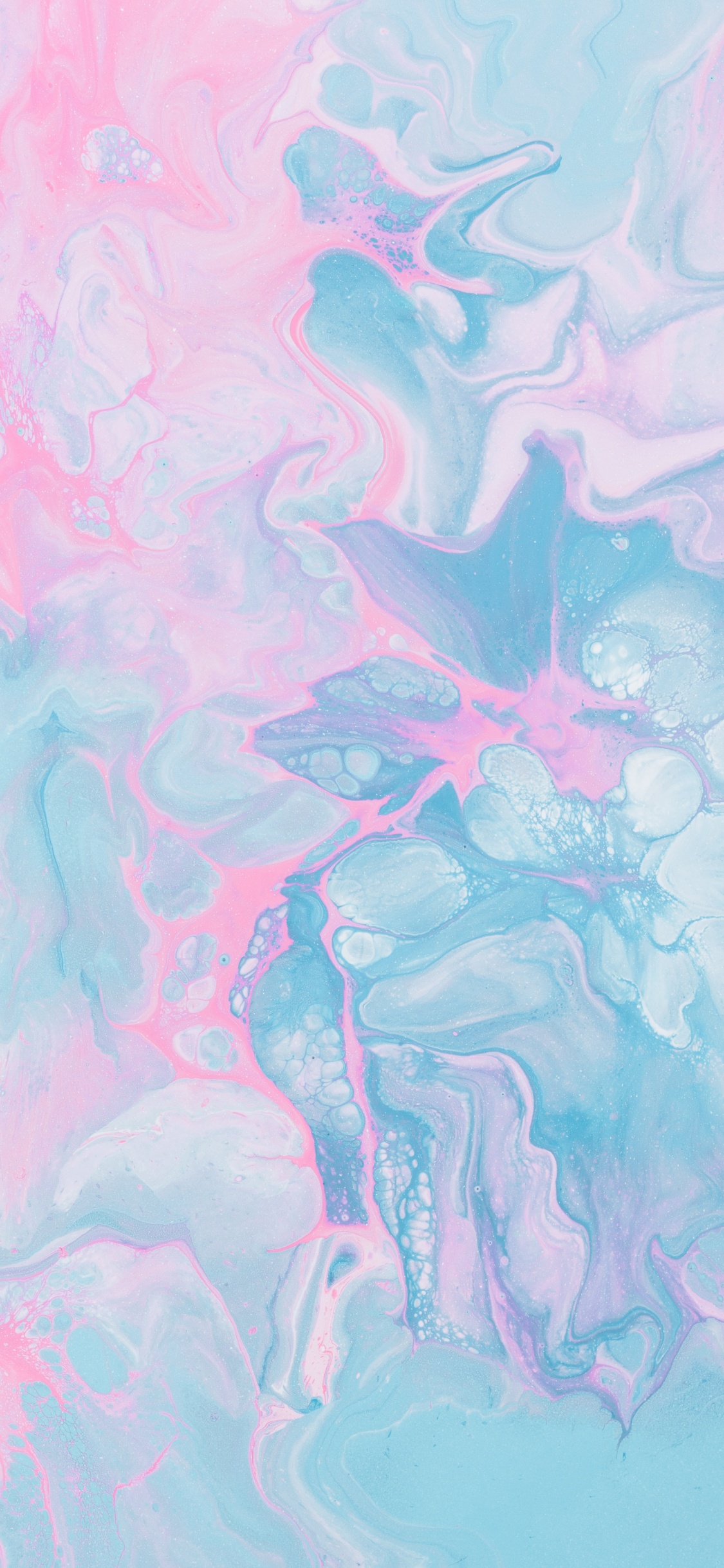 Teal and White Abstract Painting. Wallpaper in 1125x2436 Resolution