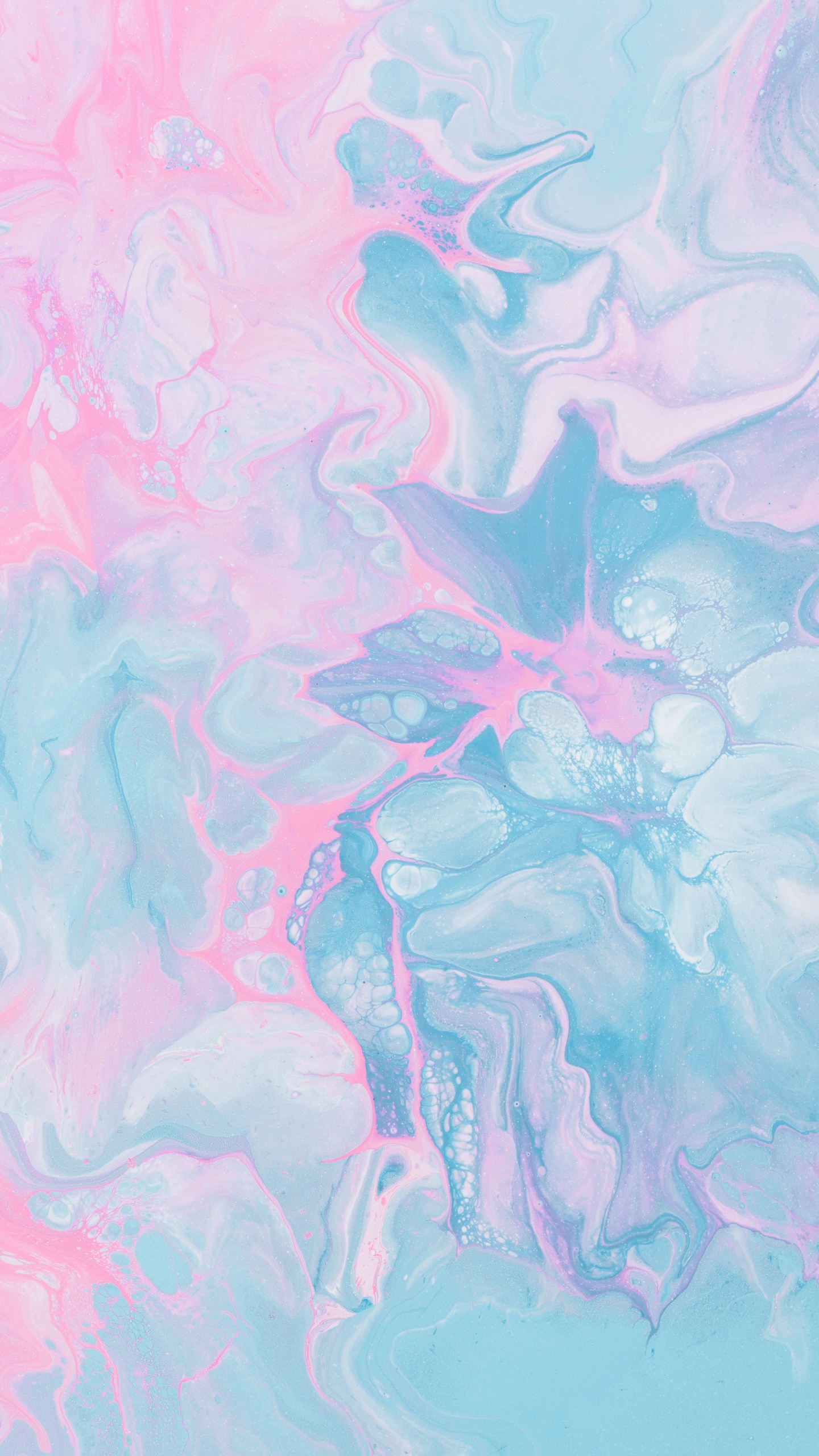 Teal and White Abstract Painting. Wallpaper in 1440x2560 Resolution