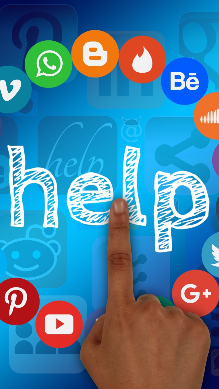 Persons Right Hand With Blue and White Background. Wallpaper in 720x1280 Resolution