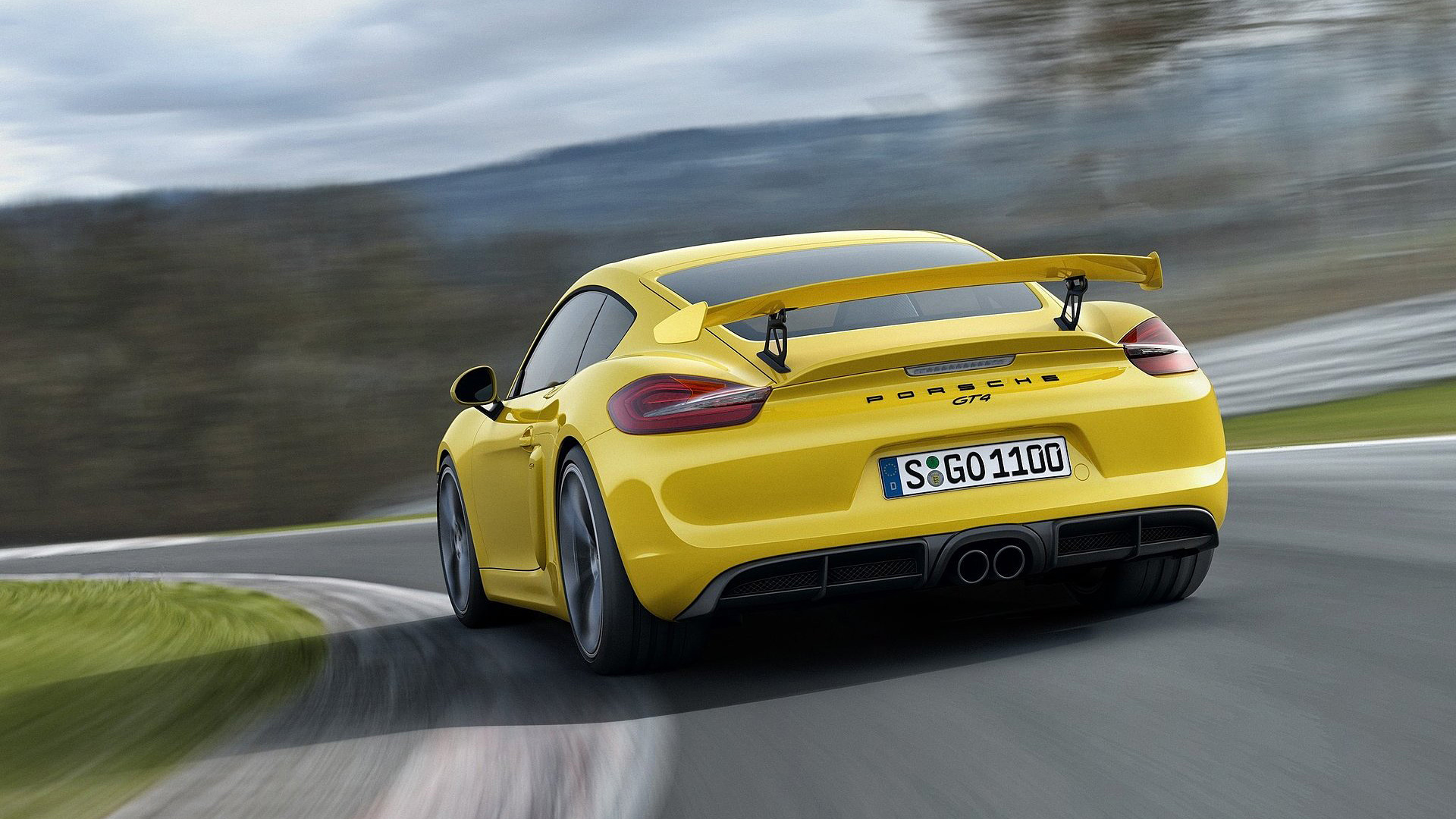 Gelber Porsche 911 Unterwegs. Wallpaper in 1920x1080 Resolution