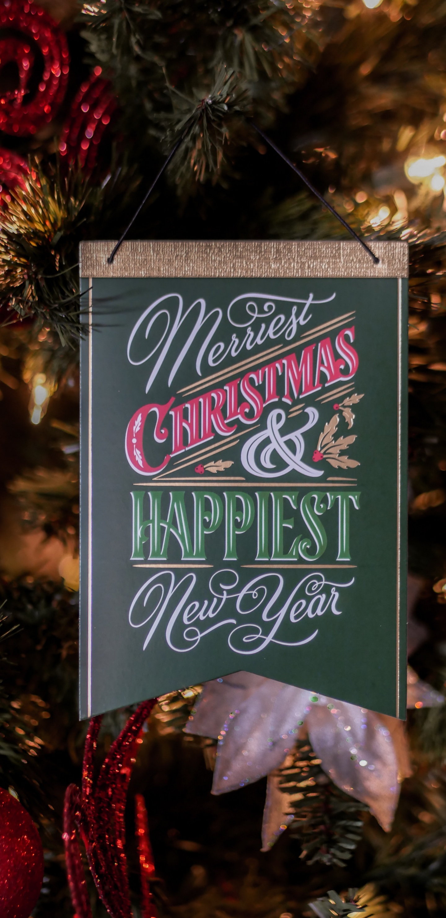 Feliz Año Nuevo Tarjeta de Felicitación. Wallpaper in 1440x2960 Resolution