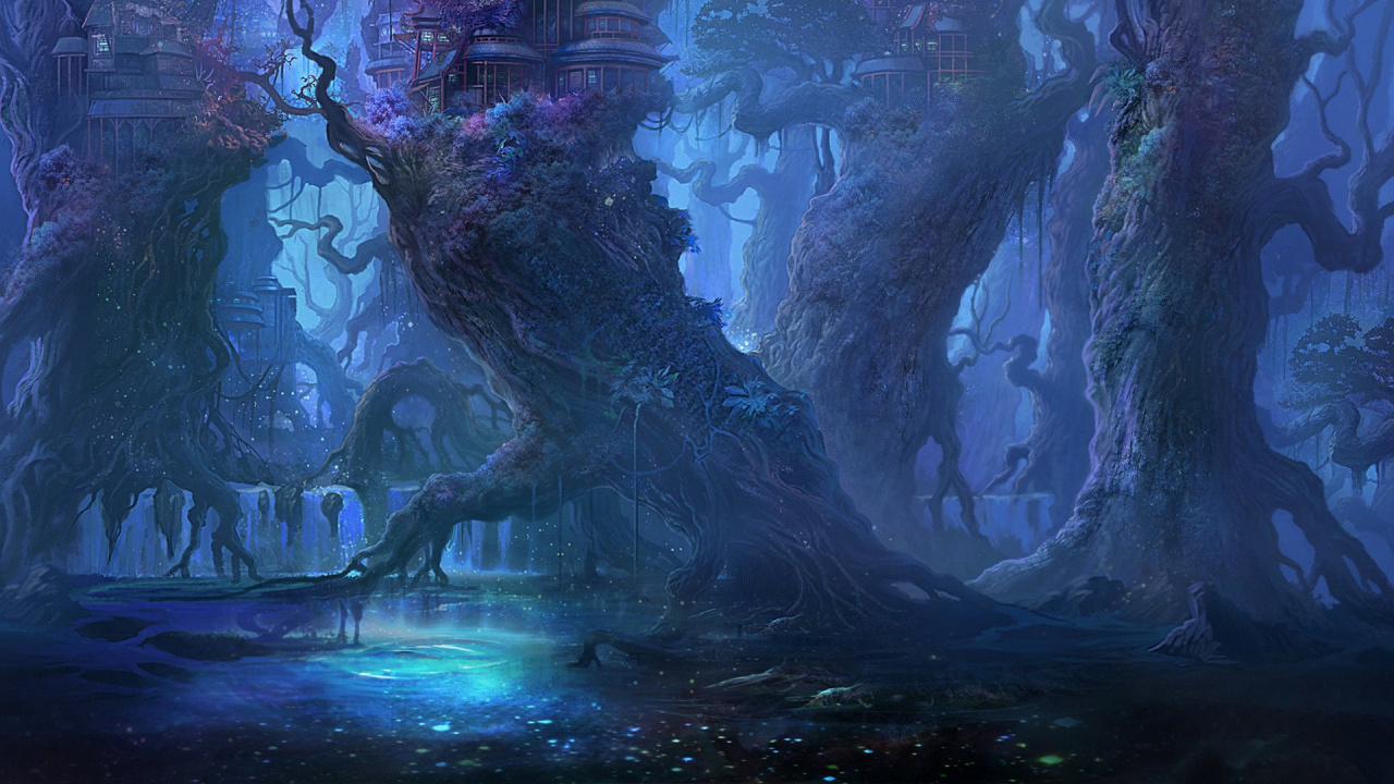 Peinture Abstraite Bleue et Blanche. Wallpaper in 1280x720 Resolution