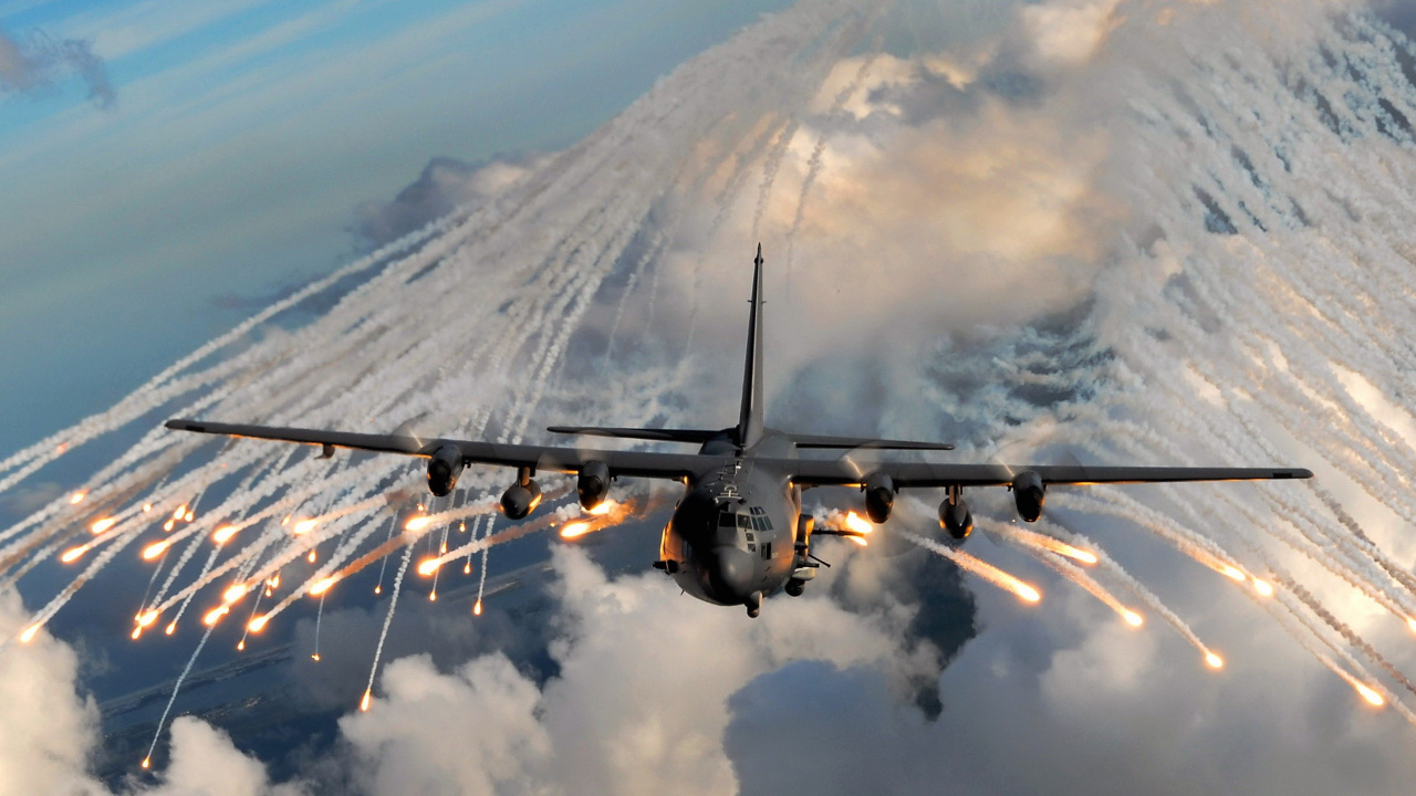 Schwarzes Flugzeug Tagsüber in Der Luft. Wallpaper in 1280x720 Resolution