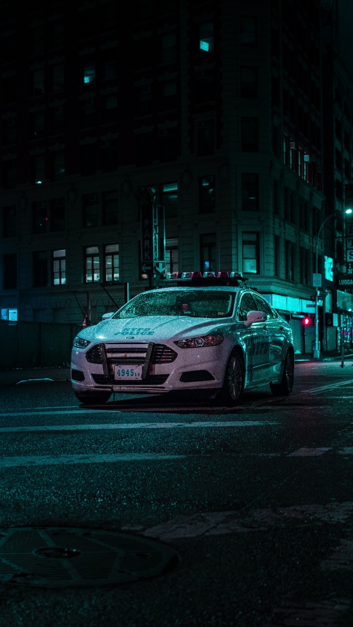警车, 车灯, 光, 头灯, 绿色的 壁纸 720x1280 允许