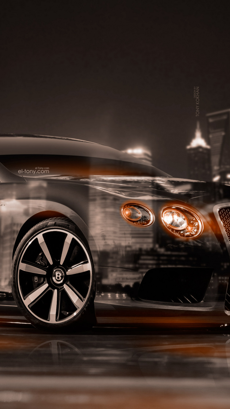 Schwarzes Mercedes Benz Coupe Auf Der Straße Während Der Nachtzeit. Wallpaper in 750x1334 Resolution