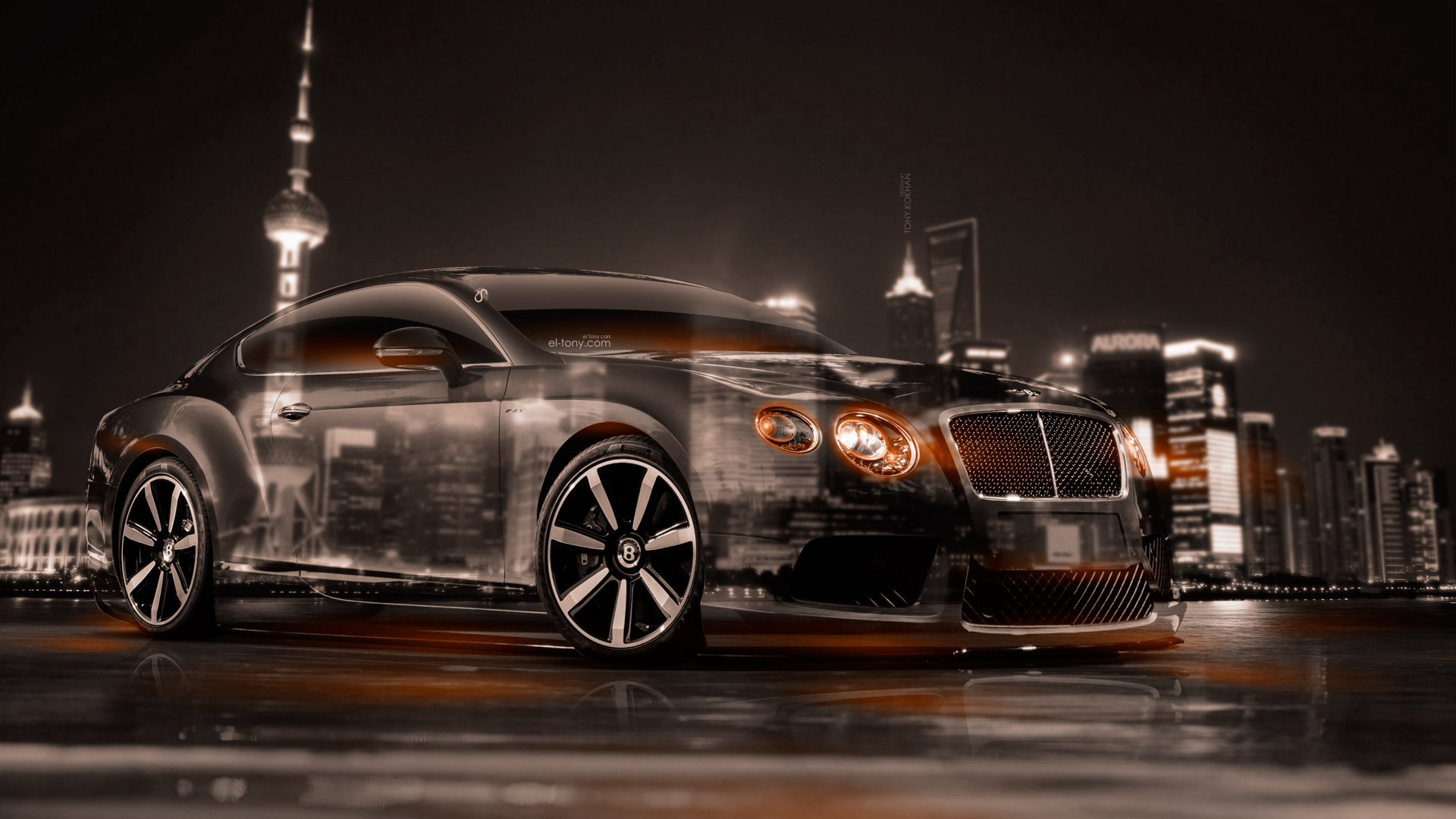 Black Mercedes Benz Coupe on Road During Night Time. Wallpaper in 1920x1080 Resolution