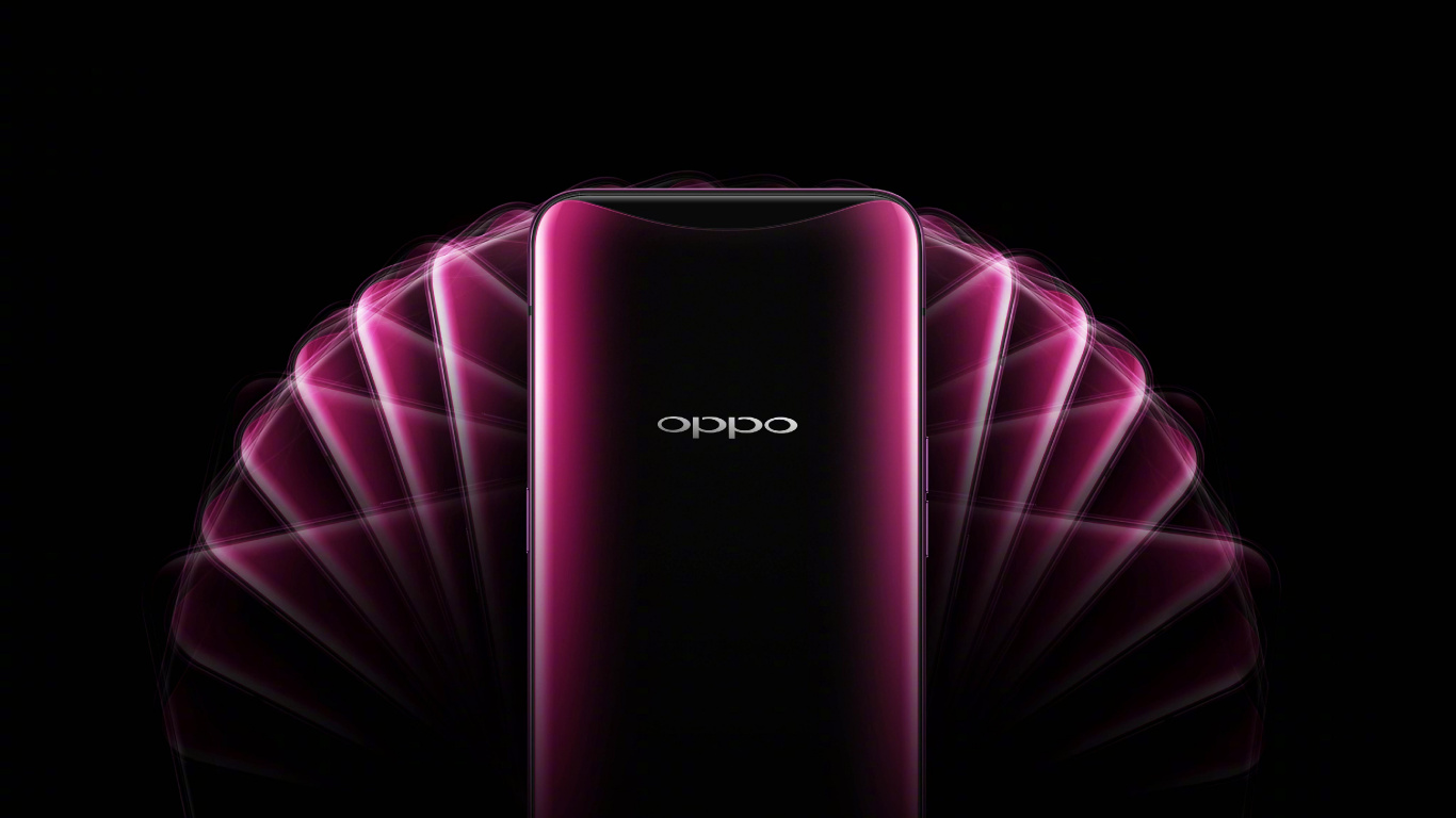 Oppo Find X, Smartphone, OPPO, Red, Purple. Wallpaper in 1366x768 Resolution