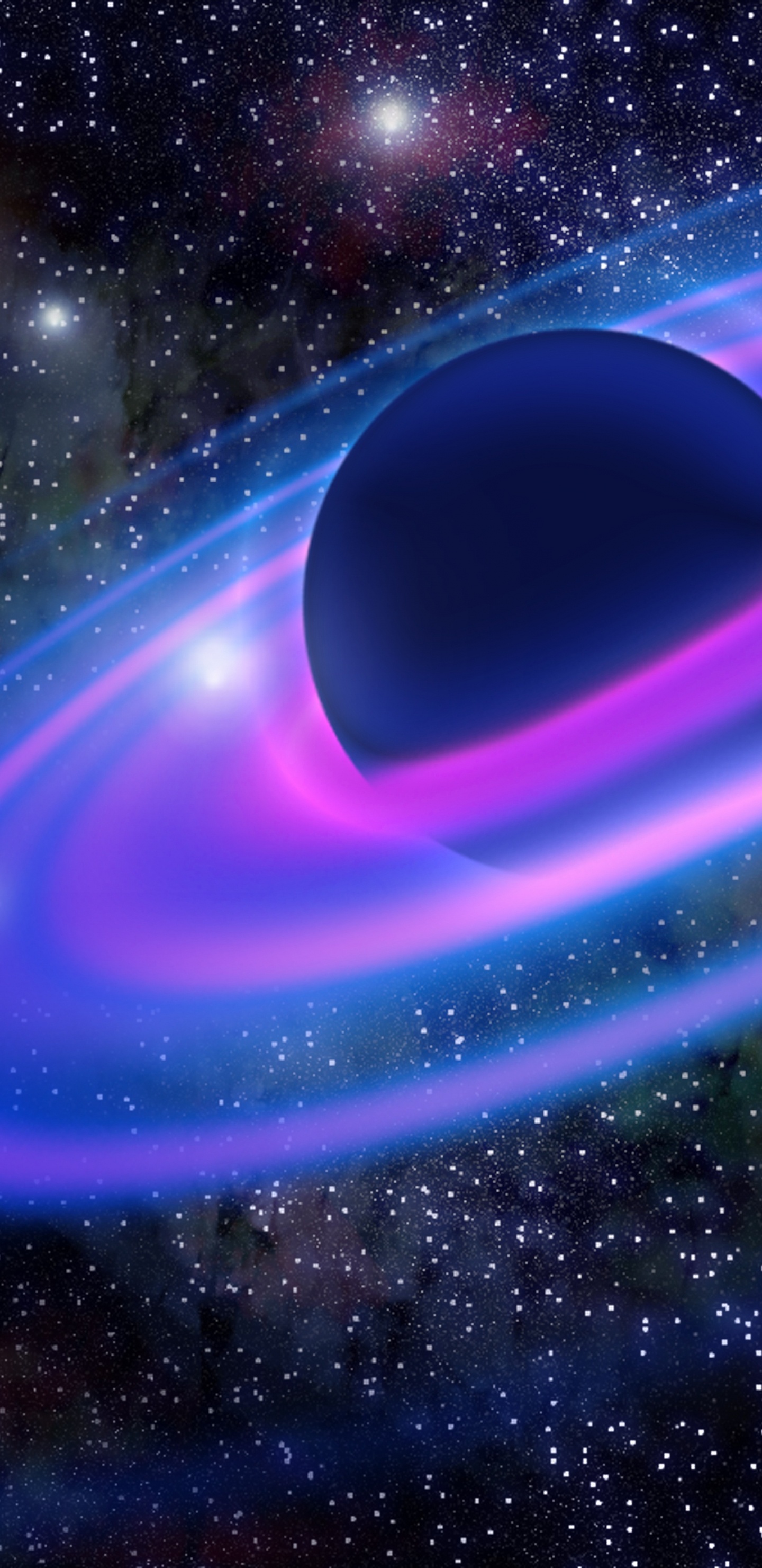 Ilustración de Galaxia Púrpura y Azul. Wallpaper in 1440x2960 Resolution