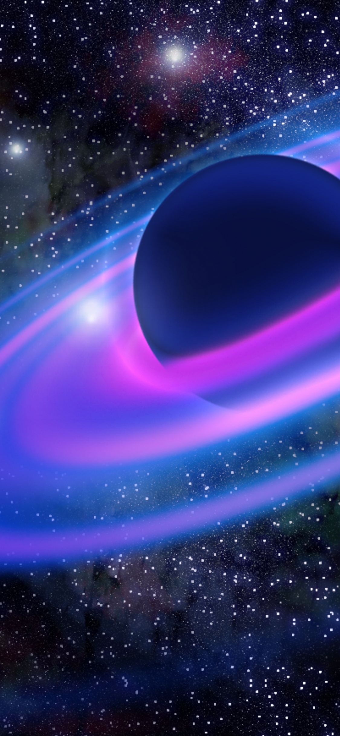 Lila Und Blaue Galaxie Illustration. Wallpaper in 1125x2436 Resolution