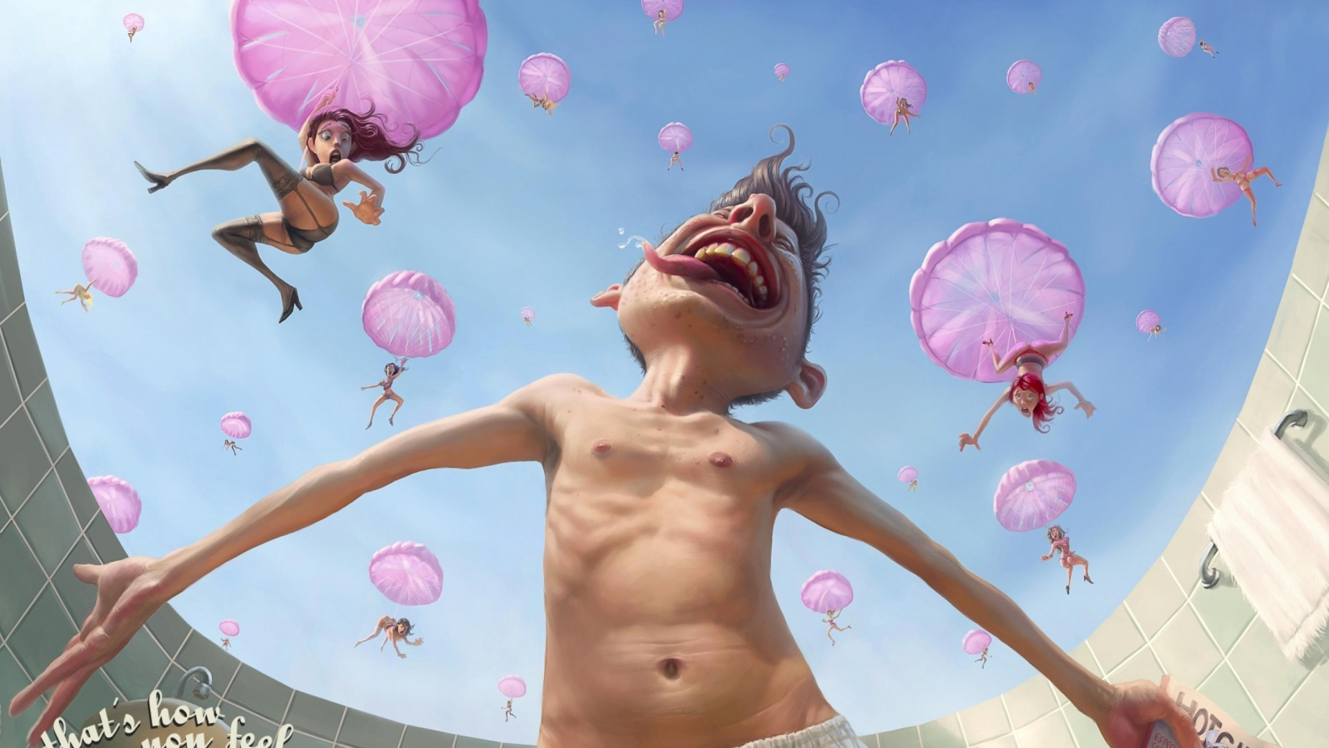 艺术, 数码艺术, 插画家, 粉红色, 卡通 壁纸 1920x1080 允许