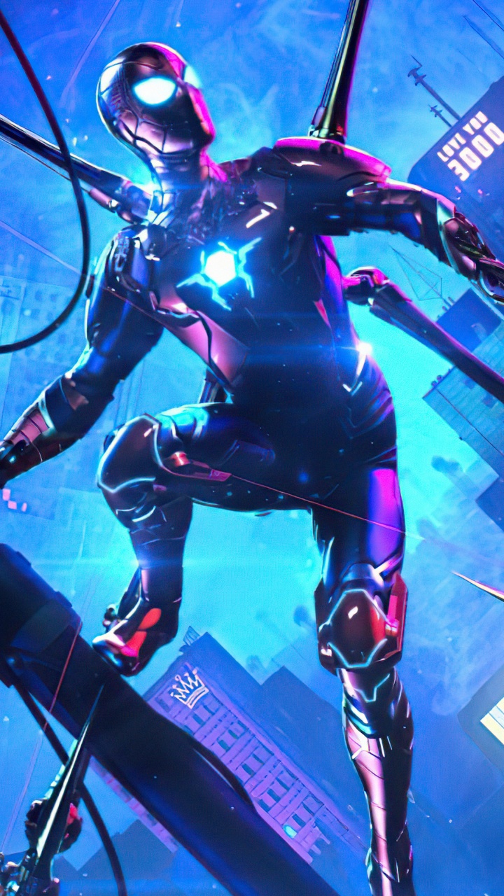 Spider Verse Into The Cyberpunk. Wallpaper in 720x1280 Resolution