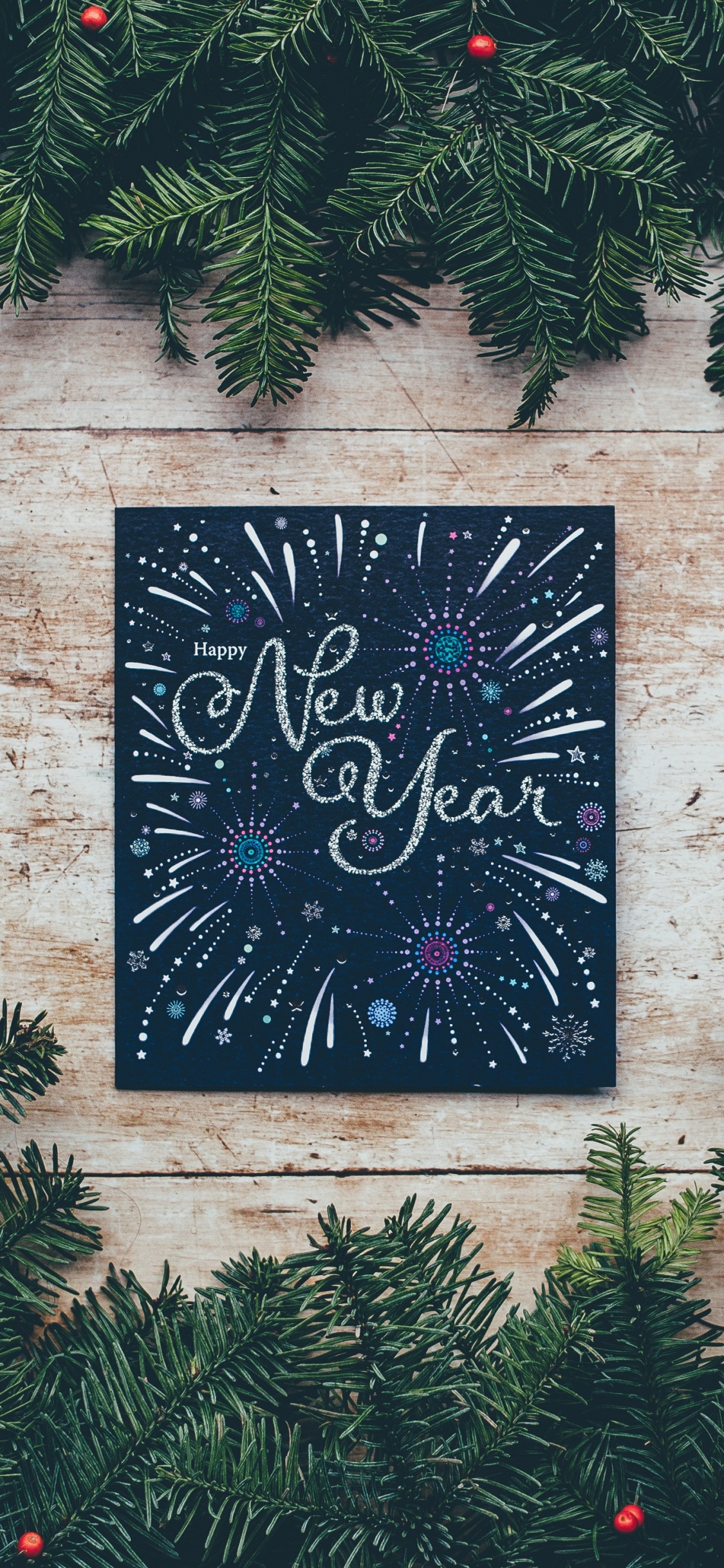 Nouvelle Année, le Réveillon du Nouvel An, Feuille, Evergreen, Sapin. Wallpaper in 1125x2436 Resolution