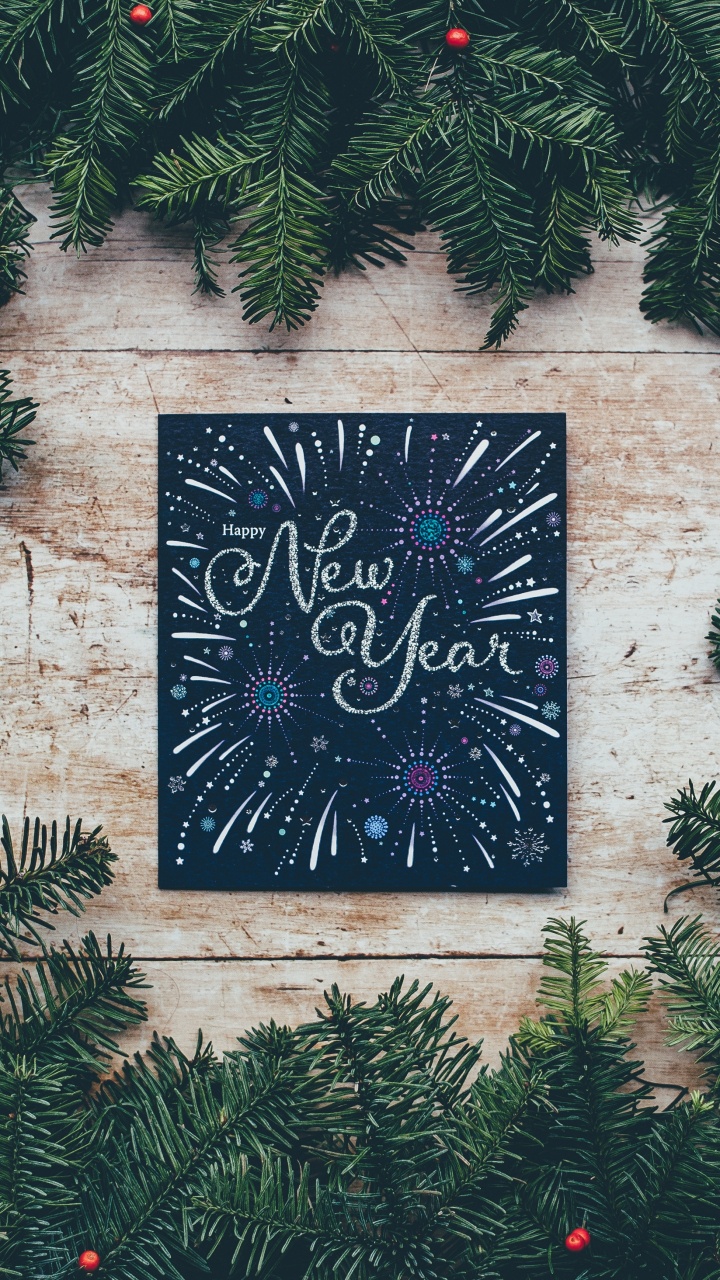 Nouvelle Année, le Réveillon du Nouvel An, Feuille, Evergreen, Sapin. Wallpaper in 720x1280 Resolution