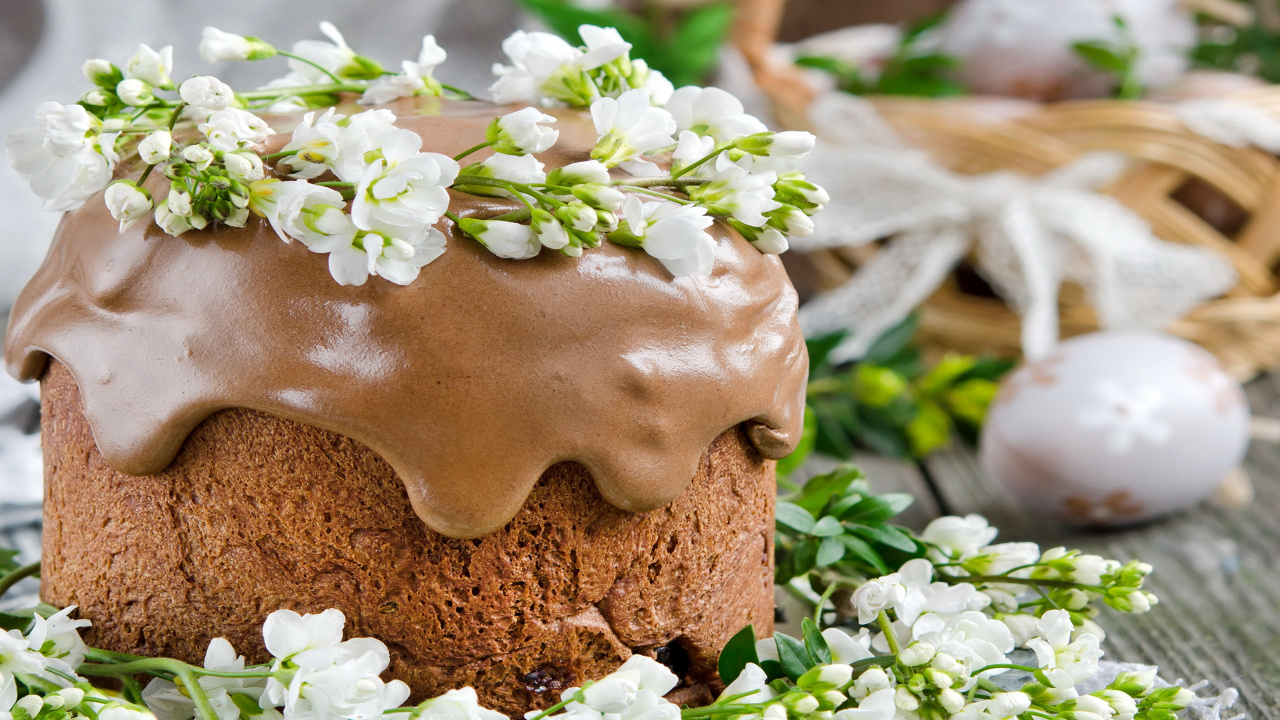 Schokoladenkuchen, Paskha, Ostern Kuchen, Kulich, Osterei. Wallpaper in 1280x720 Resolution