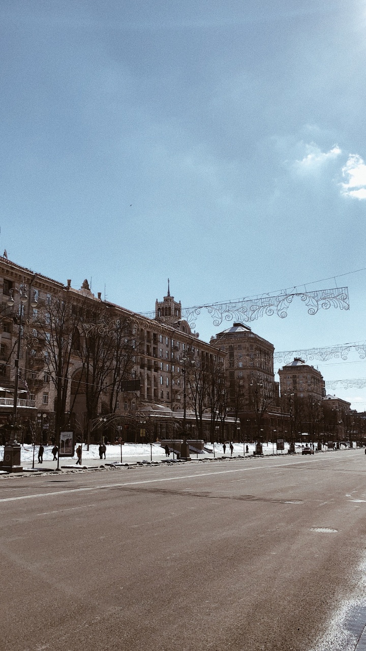 la Superficie de la Carretera, Ciudad, el Espacio Público, el Diseño Urbano, Invierno. Wallpaper in 720x1280 Resolution