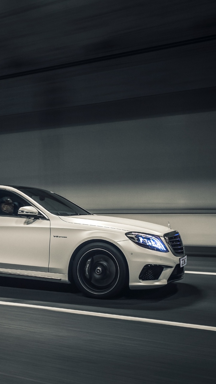 White Mercedes Benz Coupe on Road. Wallpaper in 720x1280 Resolution