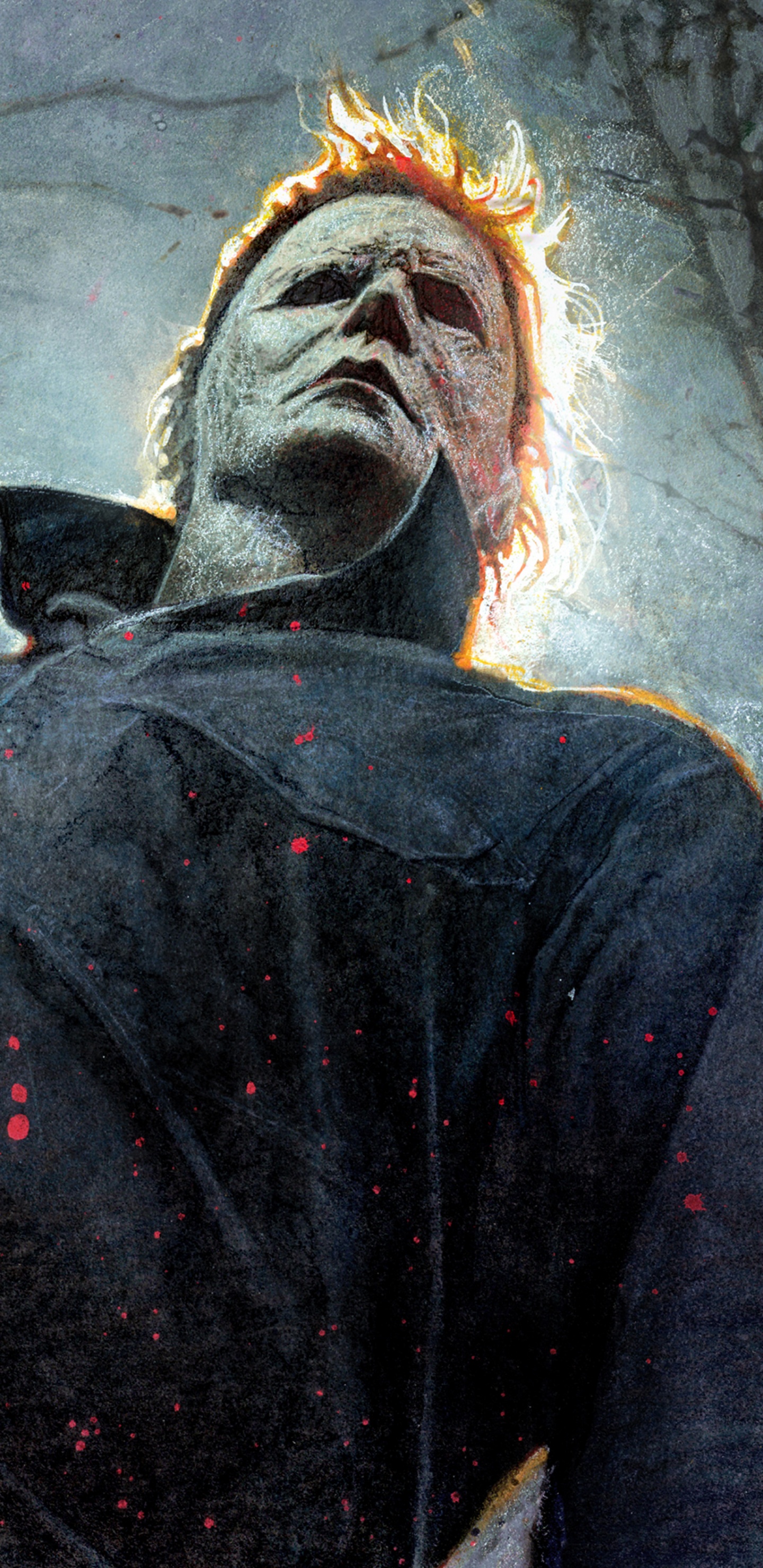 Homme en Veste Noire et Rouge Tenant un Couteau. Wallpaper in 1440x2960 Resolution