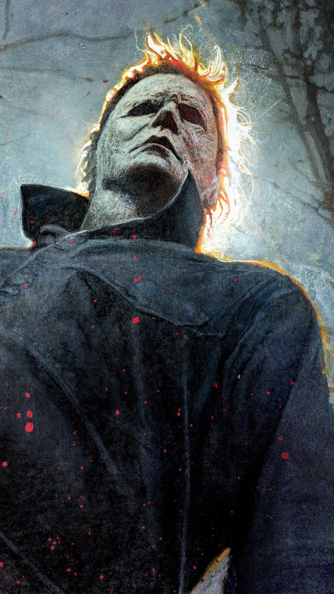 Mann in Schwarz-roter Jacke Mit Messer. Wallpaper in 1080x1920 Resolution