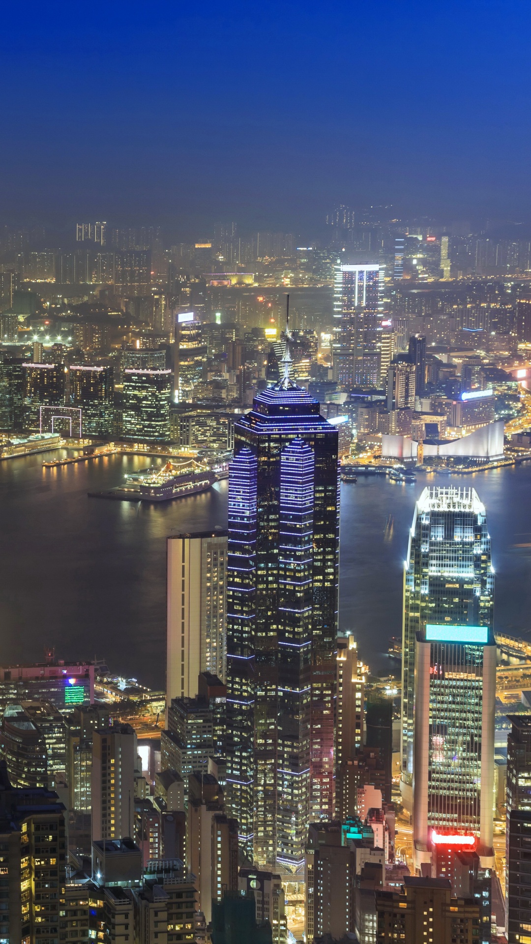 City Skyline During Night Time. Wallpaper in 1080x1920 Resolution