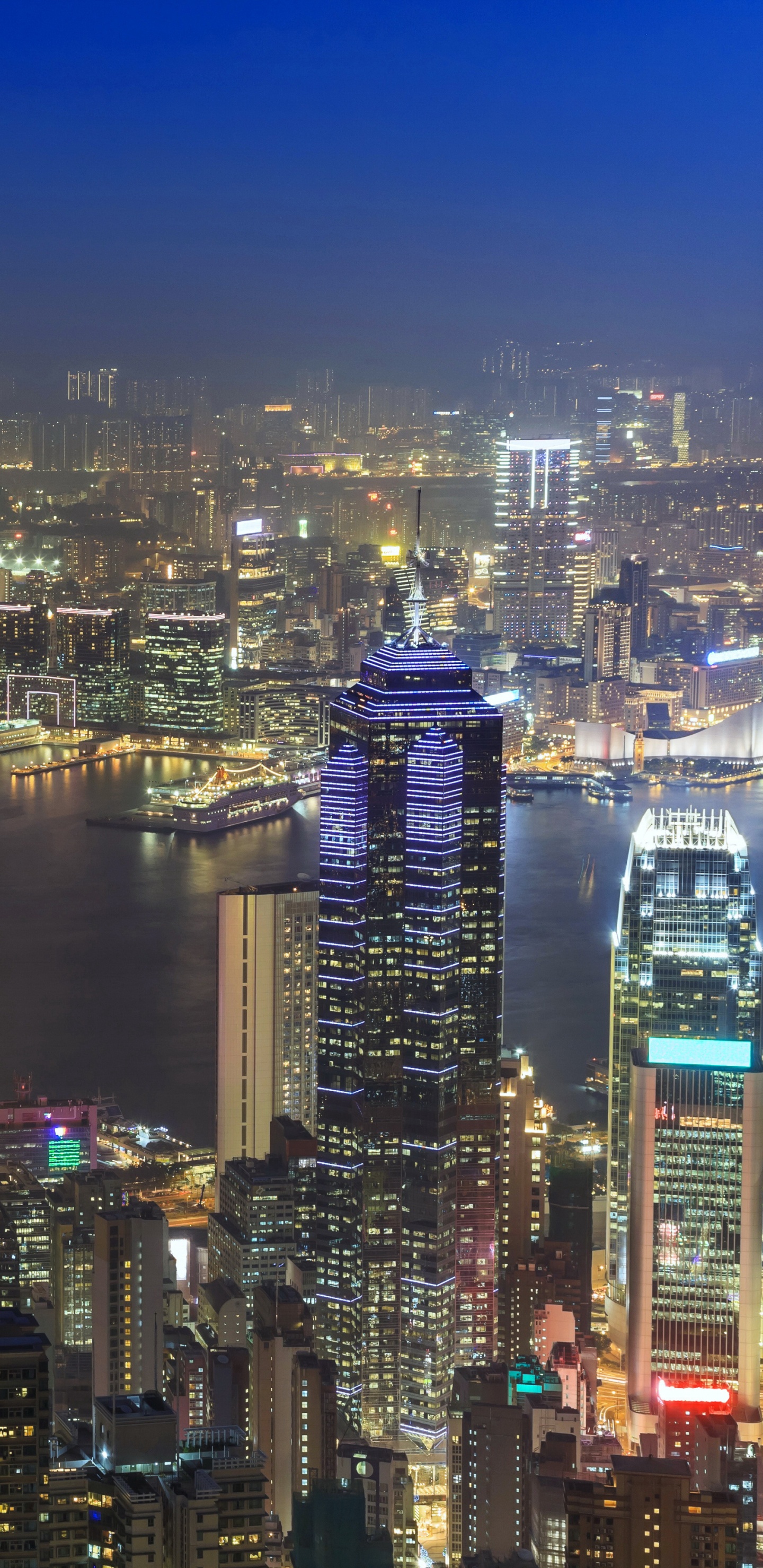 City Skyline During Night Time. Wallpaper in 1440x2960 Resolution