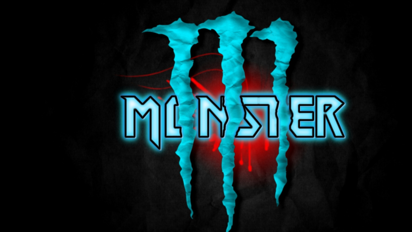 Énergie de Monstre, Boisson Énergétique, Logo, Texte, Graphisme. Wallpaper in 1366x768 Resolution
