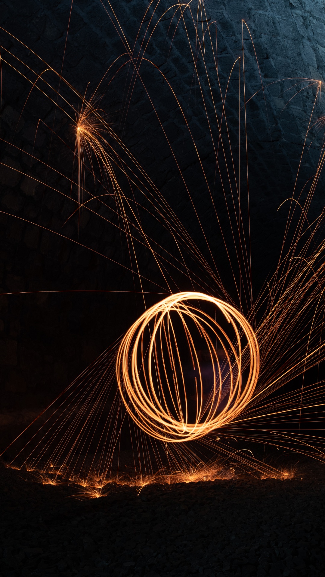 Steel Wool Photography of Man in Black Shirt. Wallpaper in 1080x1920 Resolution