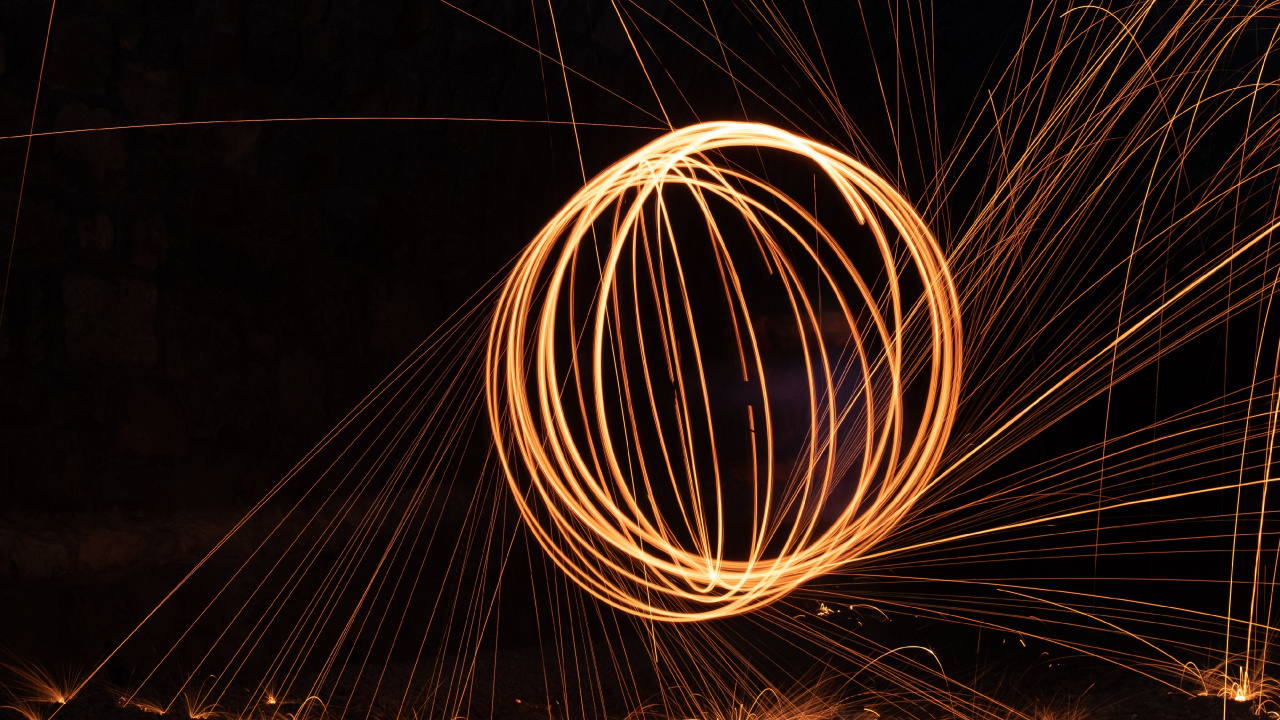 Steel Wool Photography of Man in Black Shirt. Wallpaper in 1280x720 Resolution