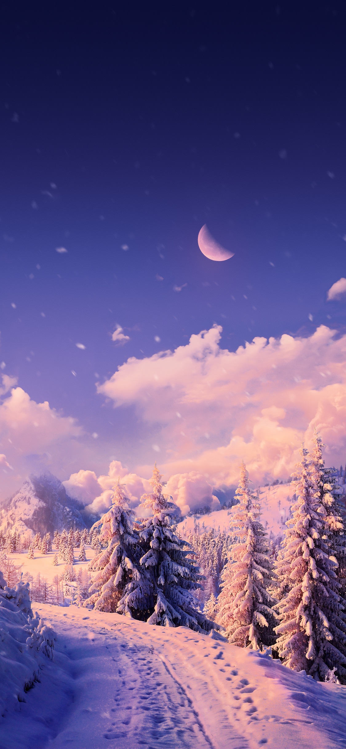 Ambiente, Montaña, Paisaje Natural, Naturaleza, Nieve. Wallpaper in 1125x2436 Resolution