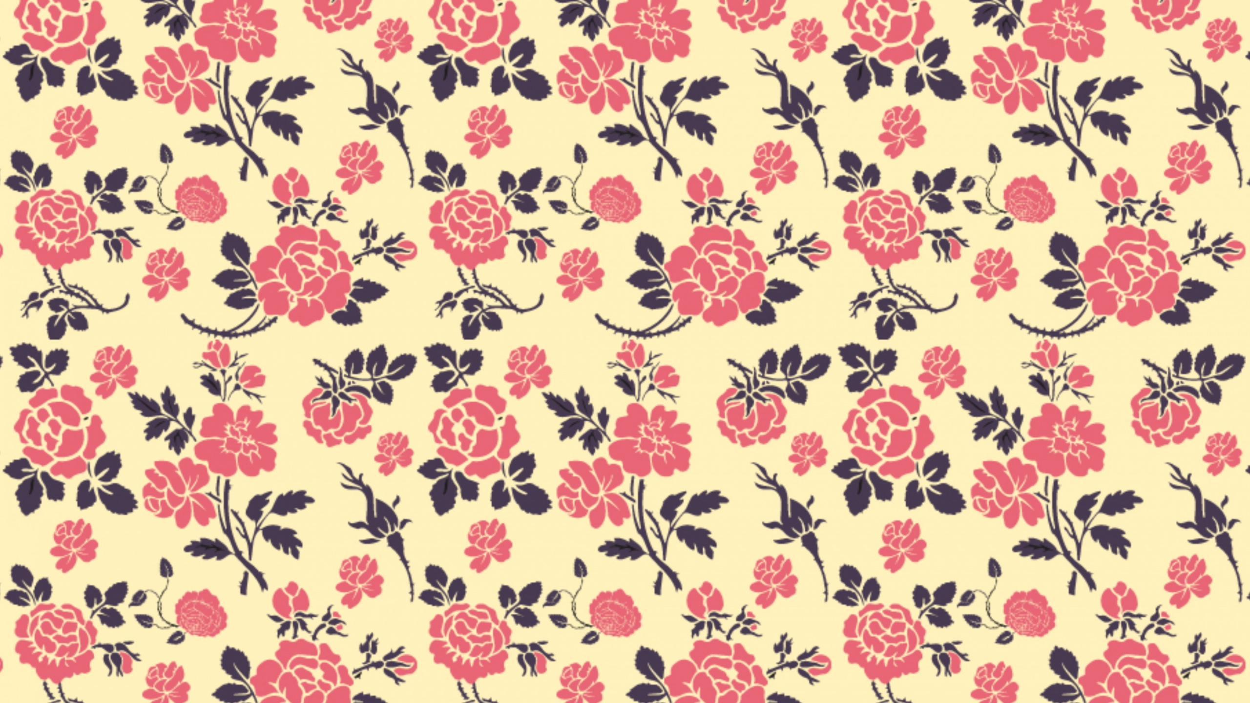 Weißes Und Braunes Florales Textil. Wallpaper in 2560x1440 Resolution