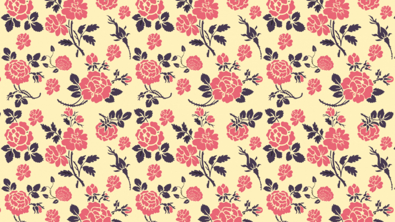 White and Brown Floral Textile. Wallpaper in 1366x768 Resolution