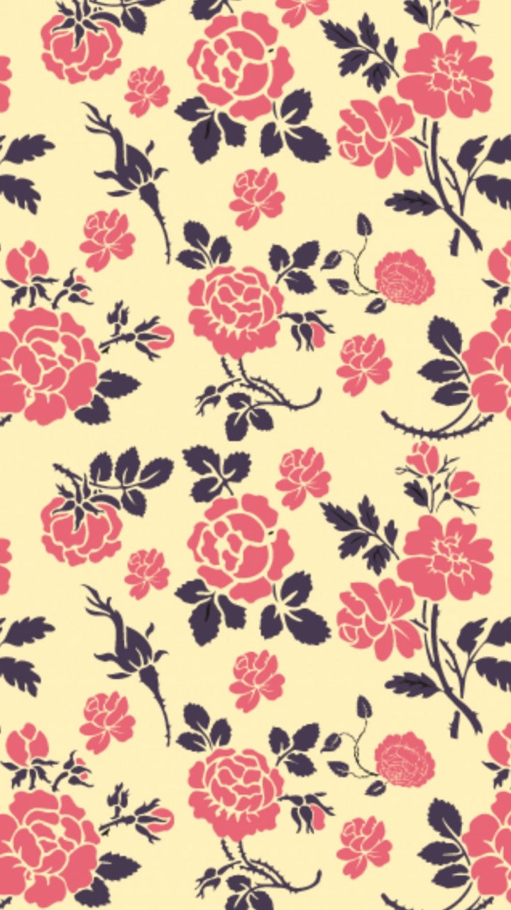 White and Brown Floral Textile. Wallpaper in 720x1280 Resolution