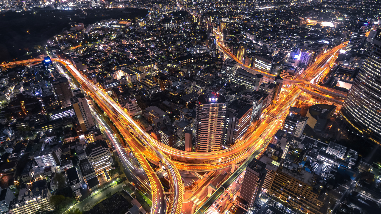 High Rise Buildings During Night Time. Wallpaper in 1280x720 Resolution