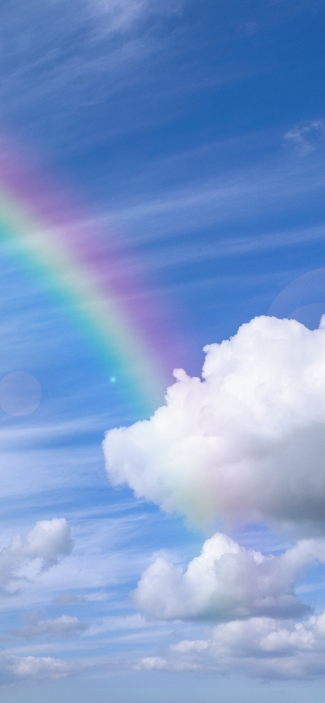 彩虹, 积云, 气氛, 阳光, 天空 壁纸 1125x2436 允许