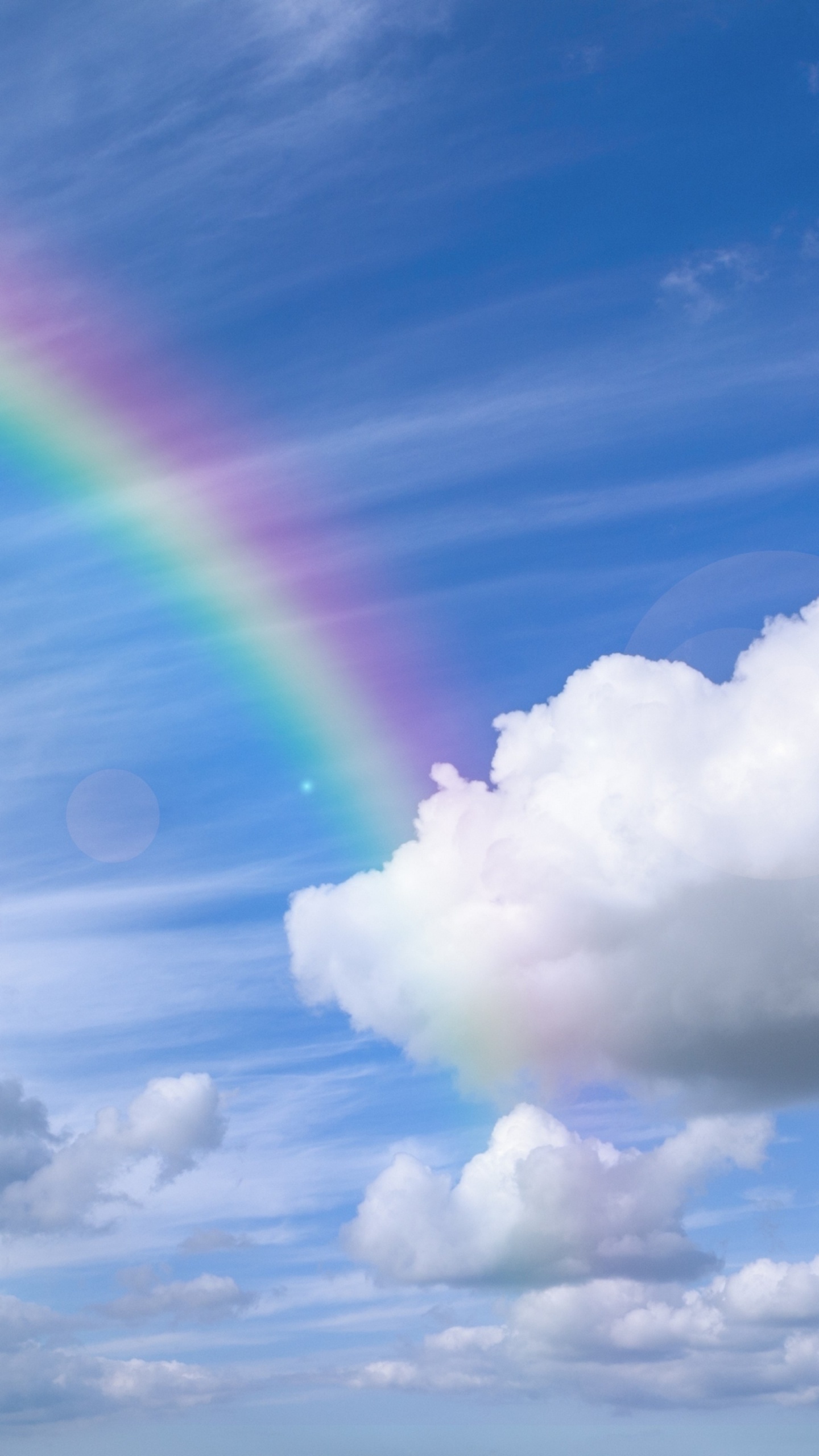 彩虹, 积云, 气氛, 阳光, 天空 壁纸 1440x2560 允许