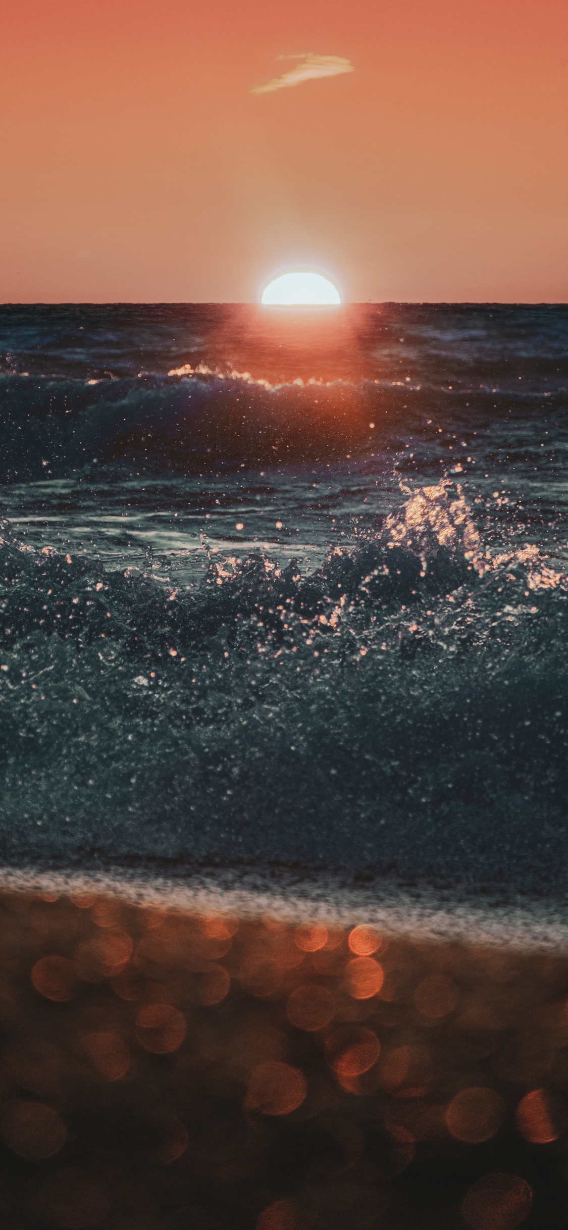 Horizont, Meer, Wasser, Ozean, Sonnenuntergang. Wallpaper in 1125x2436 Resolution