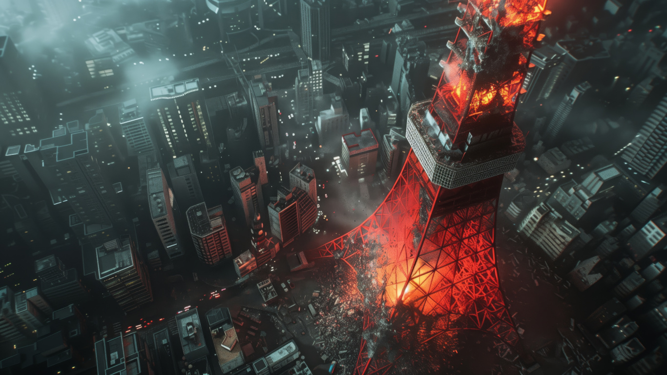 Tower Block, Illustration, Building, Tower, Gas. Wallpaper in 1366x768 Resolution