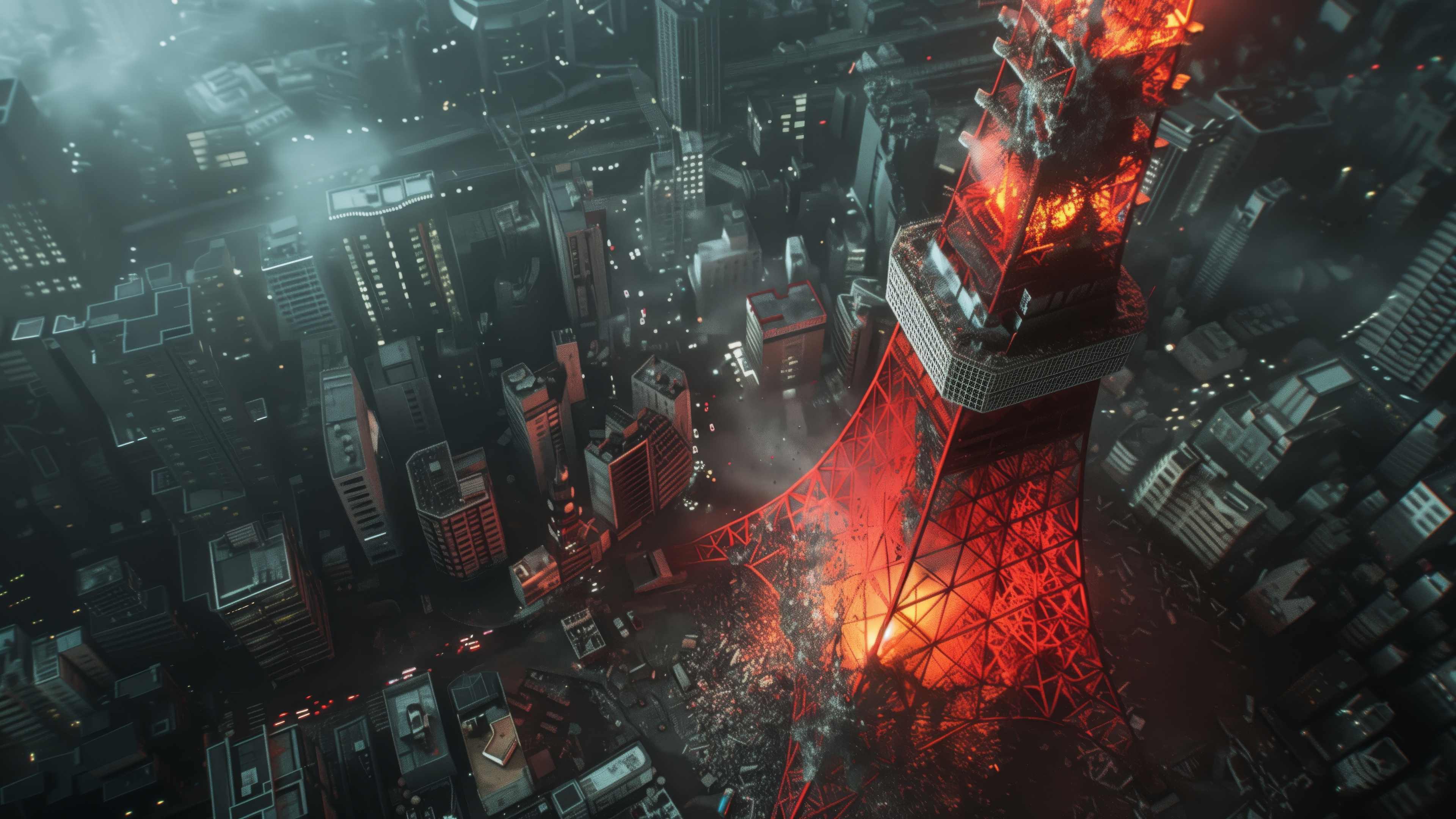 Tower Block, Illustration, Building, Tower, Gas. Wallpaper in 3840x2160 Resolution