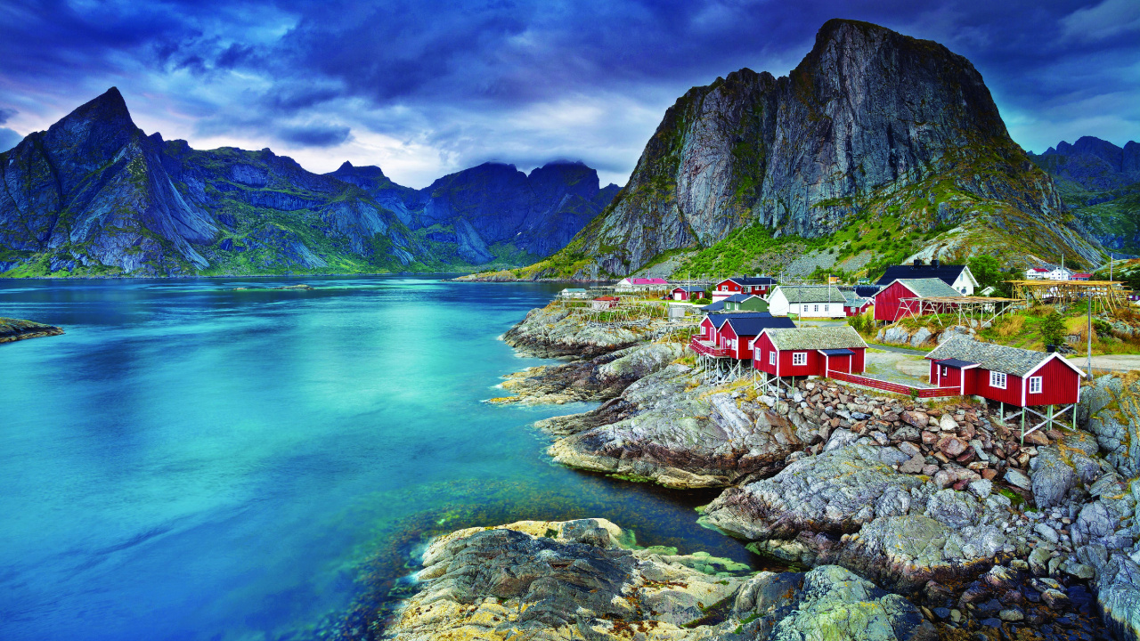 罗弗敦, 峡湾, 性质, 海岸, 安装的风景 壁纸 1280x720 允许