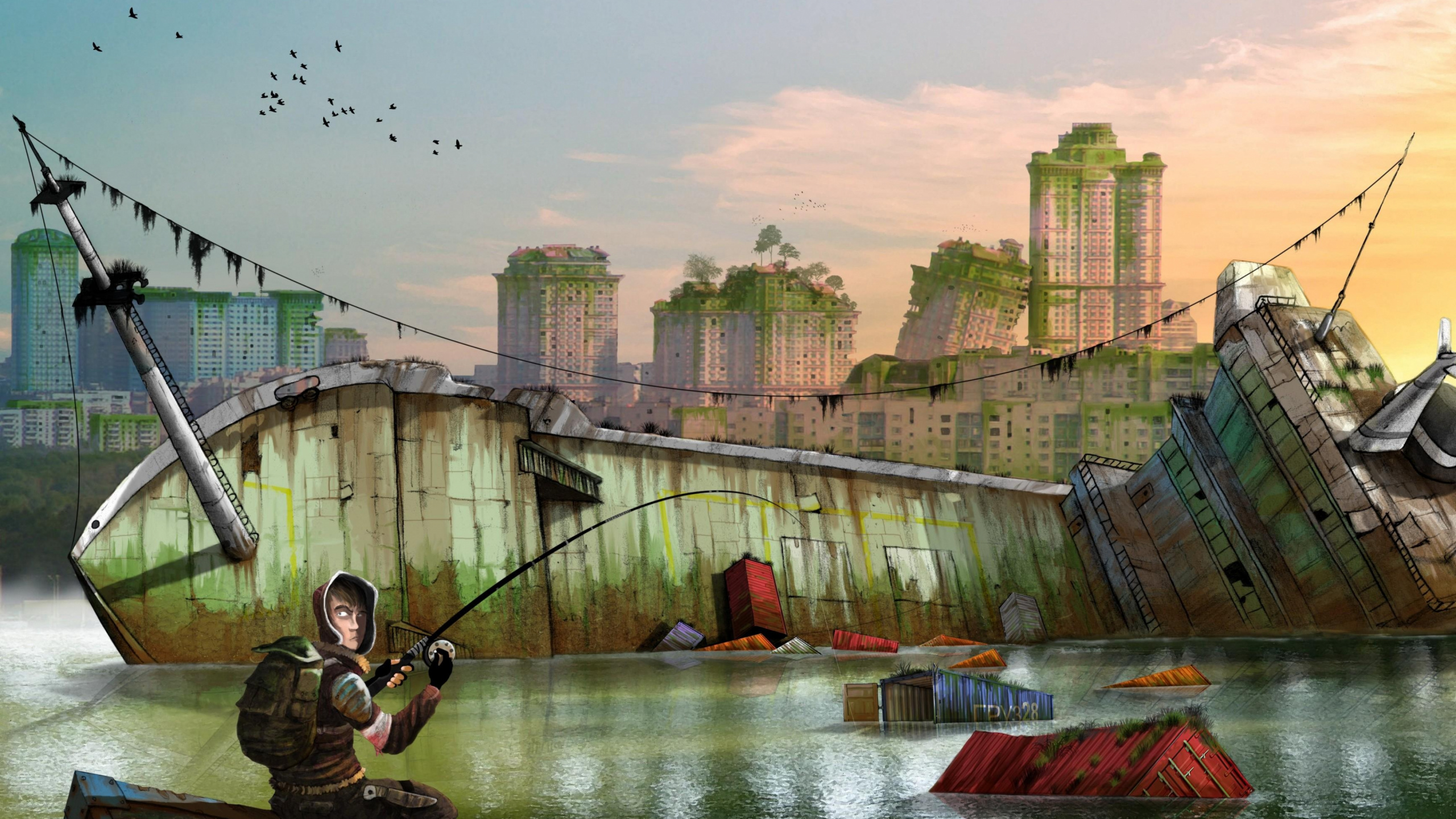 水道, 娱乐, 运河, 世界末日后的小说 壁纸 2560x1440 允许