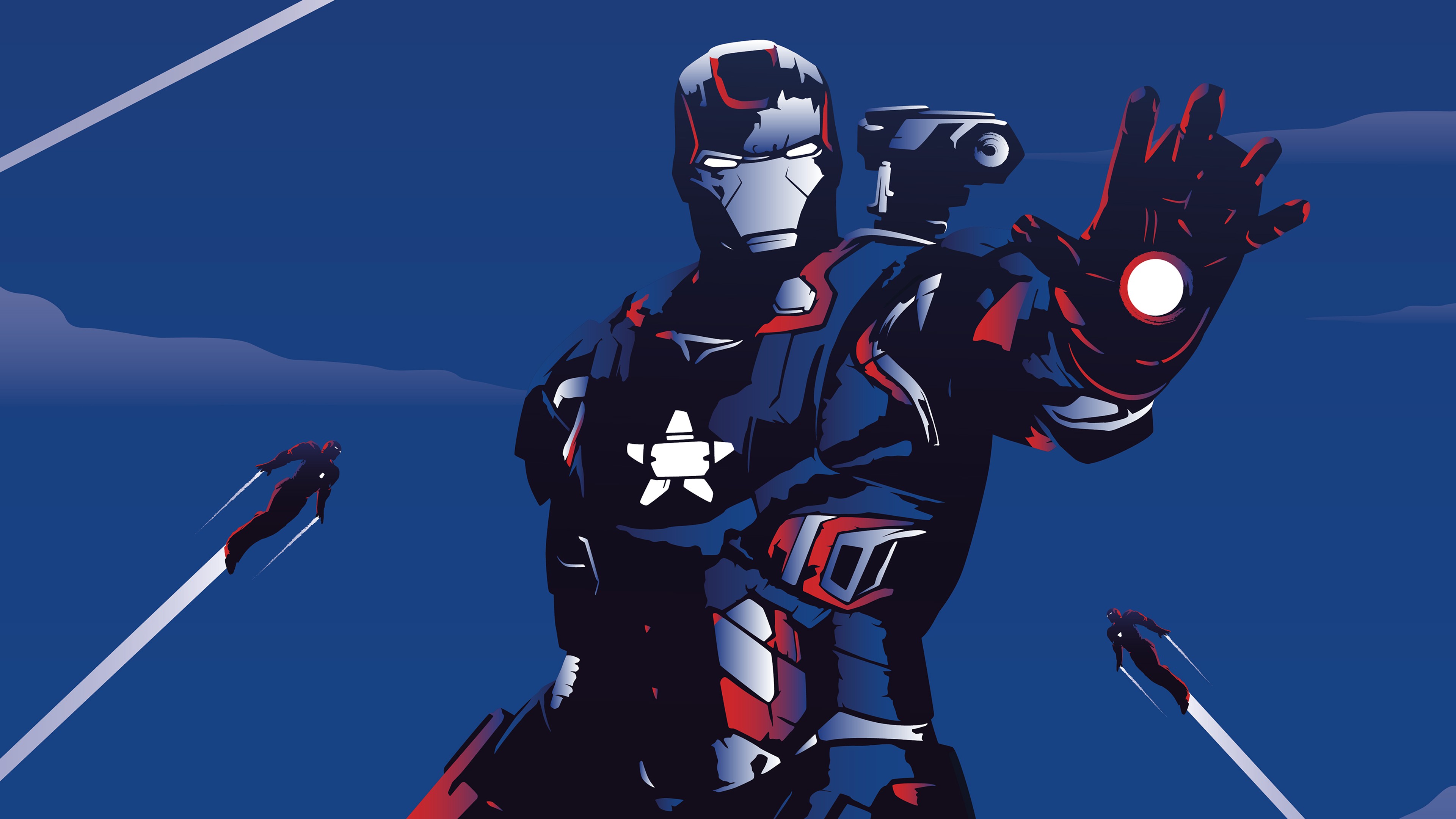 James Rhodes, Superhero, Captain America, Cartoon, Manche. Wallpaper in 3840x2160 Resolution