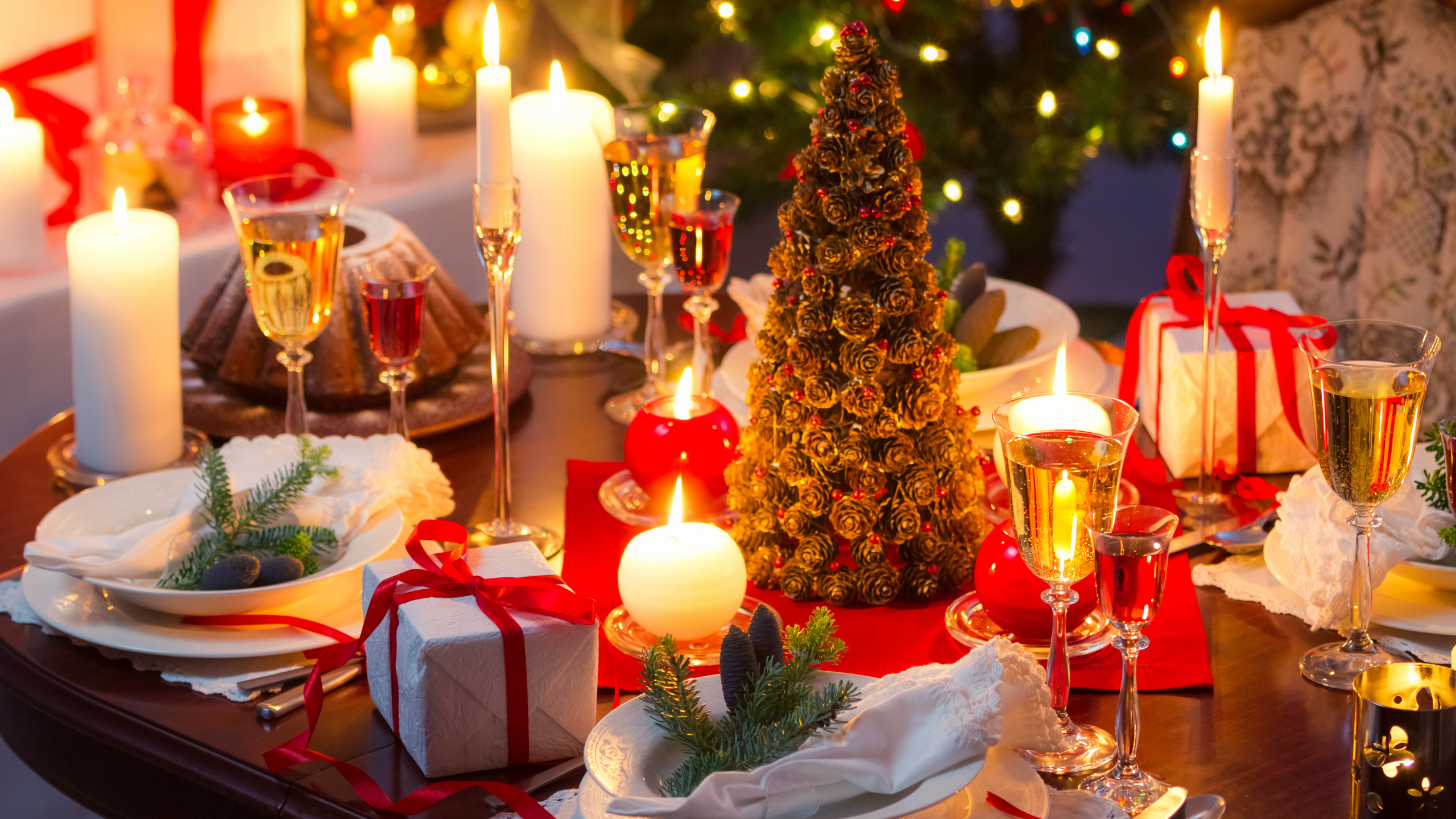 Le Jour De Noël, le Dîner de Noël, Dîner, Repas, Tradition. Wallpaper in 2560x1440 Resolution