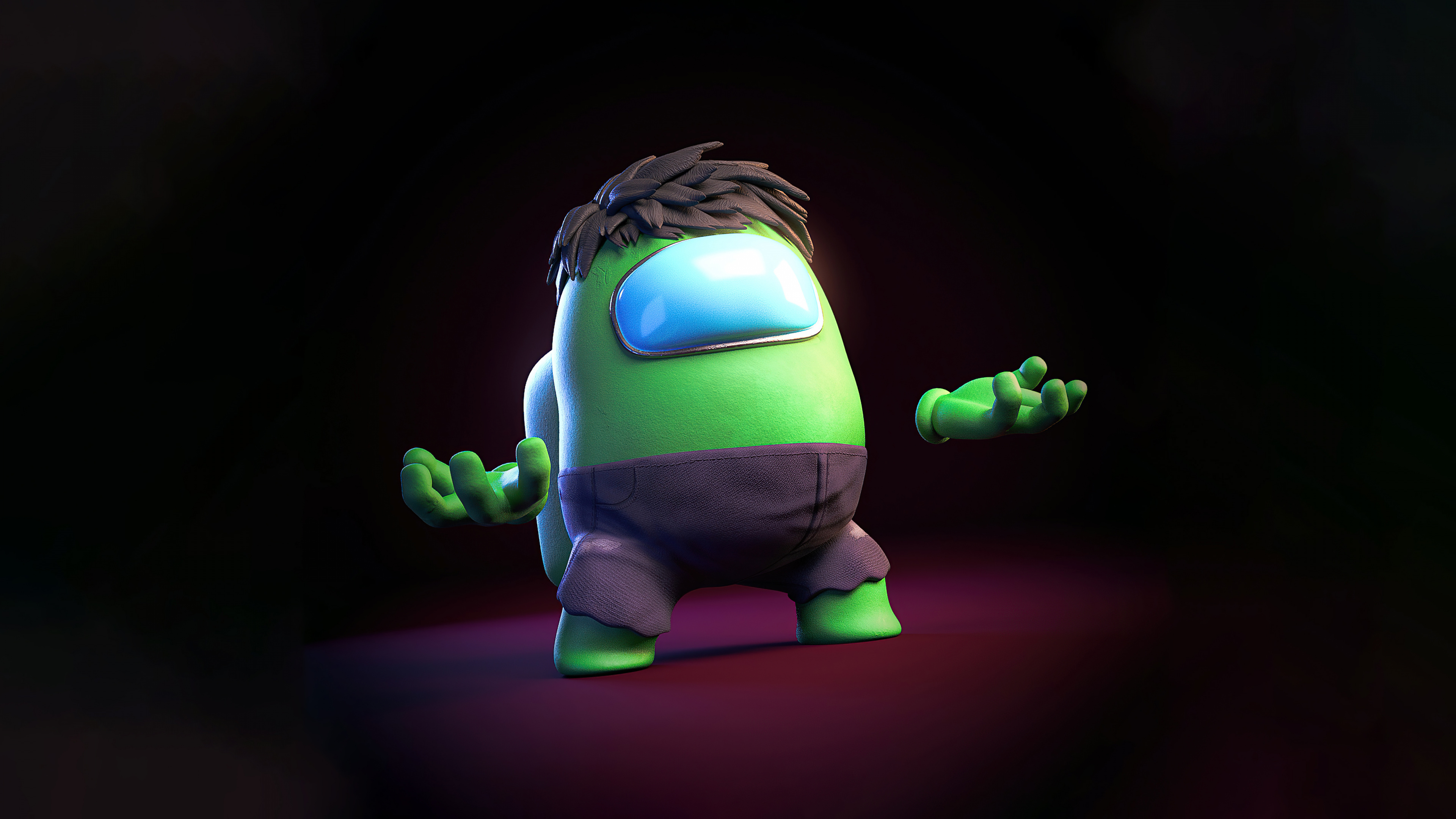 Hulk Unter Uns, Hulk, Among Us, Digitale Kunst, Marvel Comics. Wallpaper in 3840x2160 Resolution