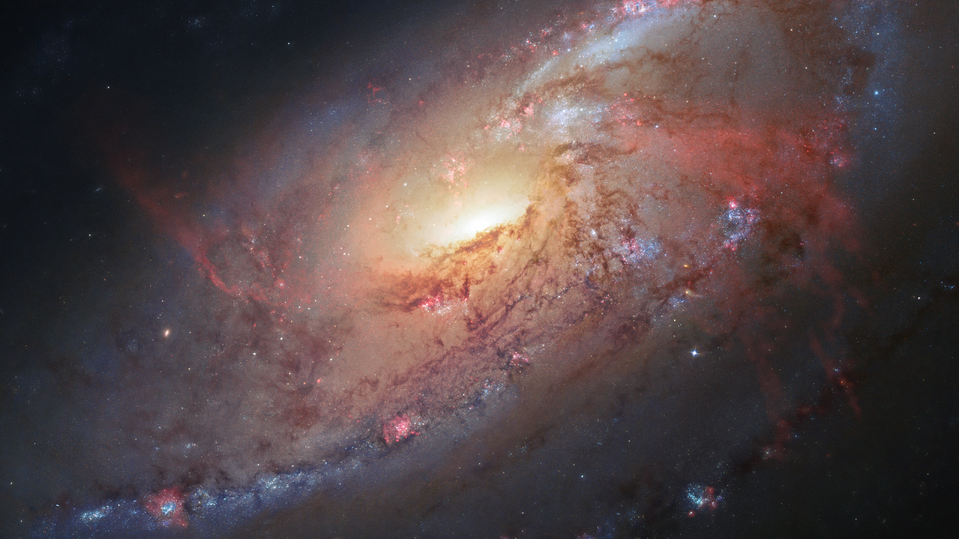 Messier 106 Galaxy, Messier 106, Galaxy, Spiral Galaxy, Messier Object. Wallpaper in 1920x1080 Resolution