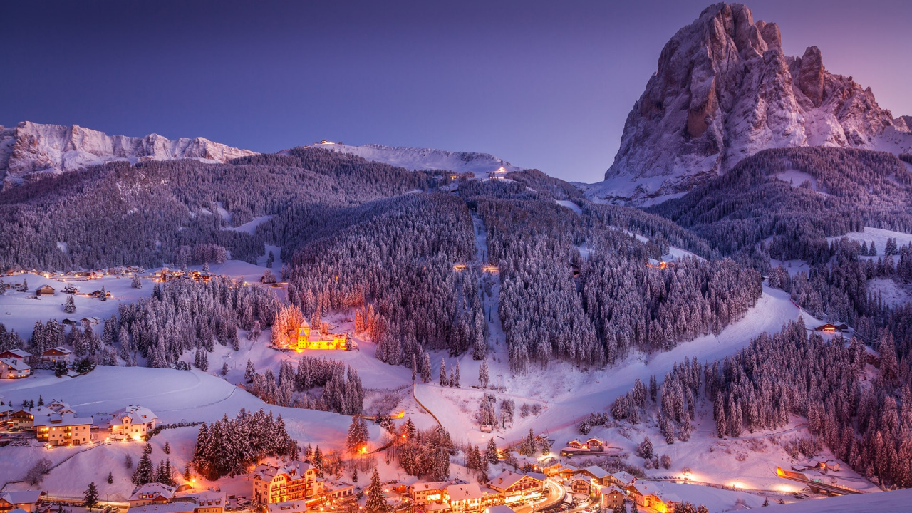 Val Gardena Italien Marco Capellari, Gröden, Dolomiten, DAmpezzo Vorhang, Skifahren. Wallpaper in 1280x720 Resolution