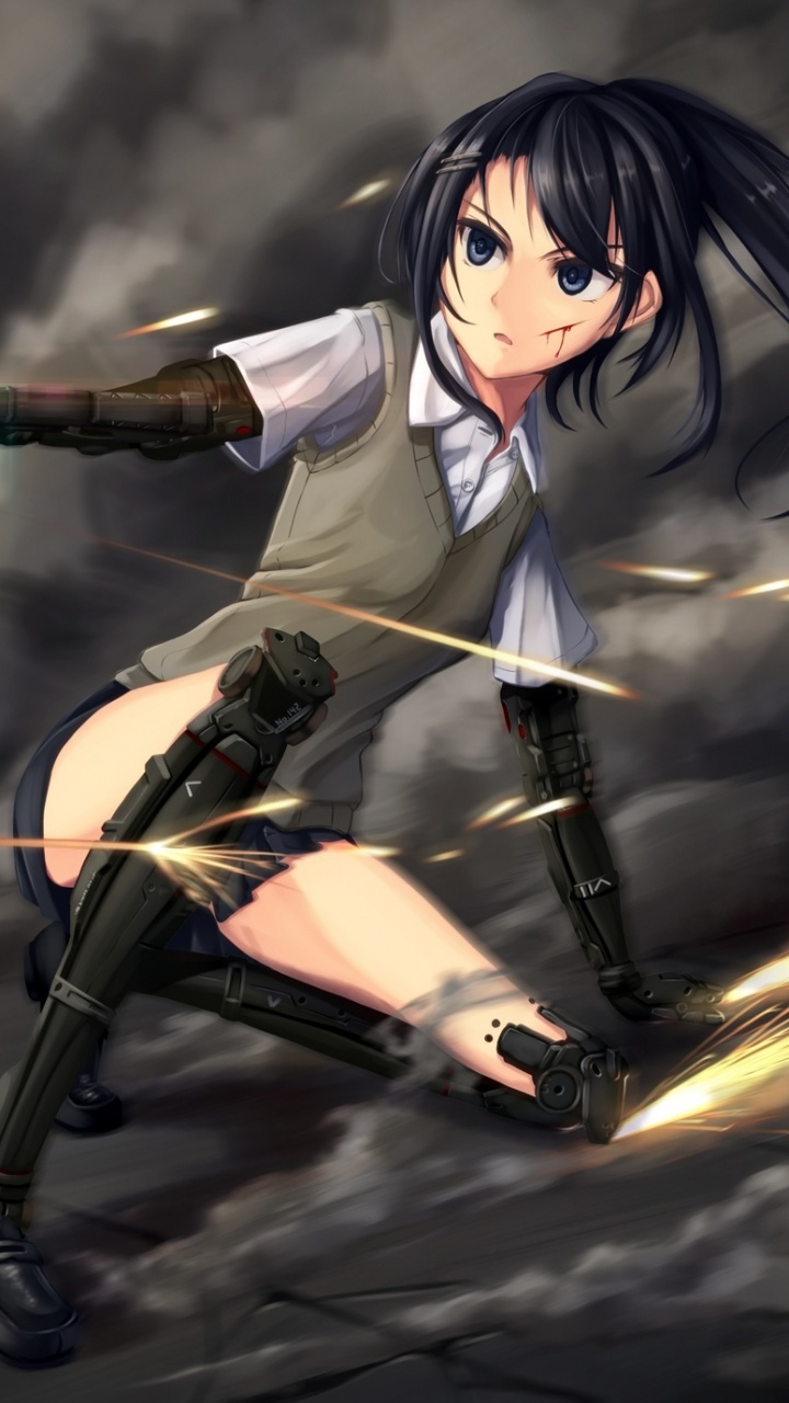 天空, Nightcore, 武器, 女战士 壁纸 720x1280 允许