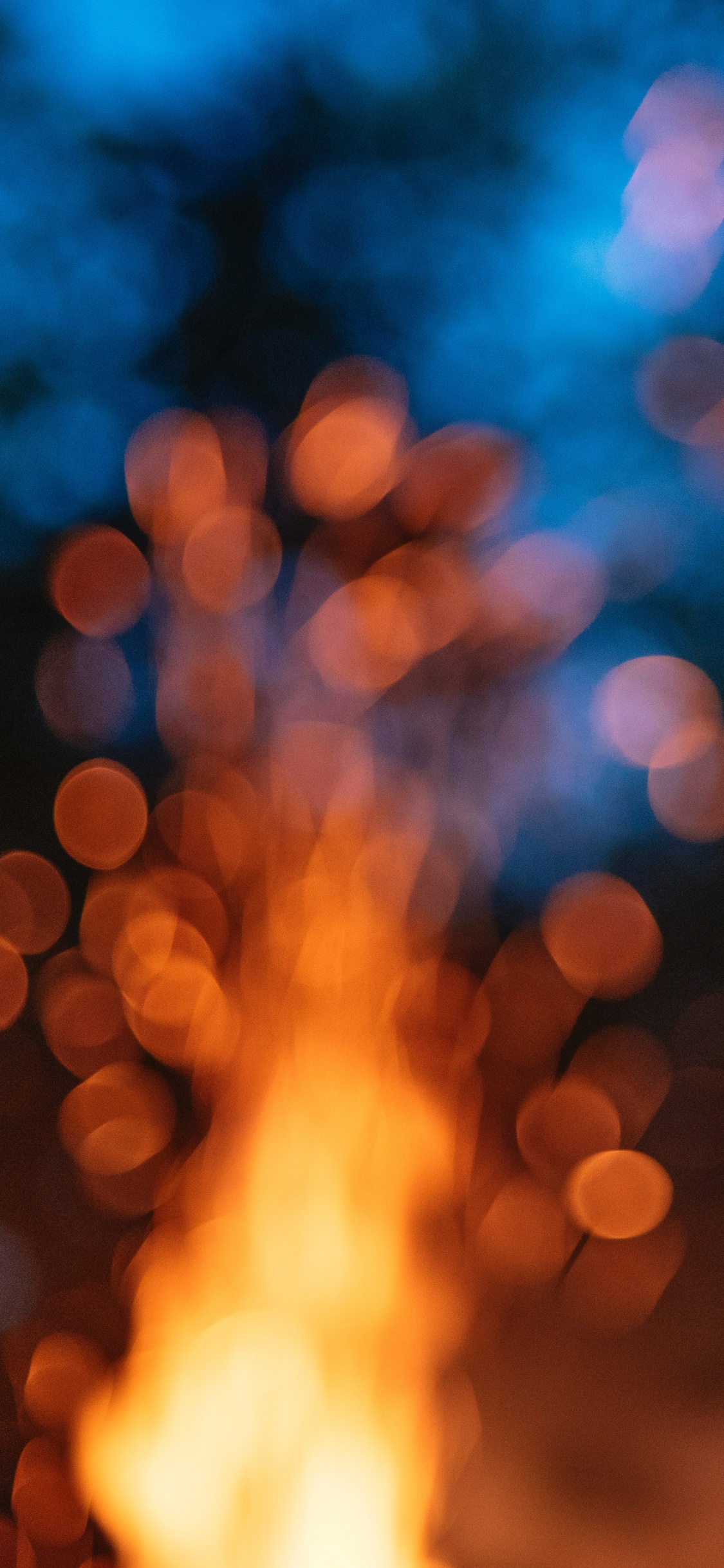 光, 热, 火焰, 天空, 篝火 壁纸 1125x2436 允许