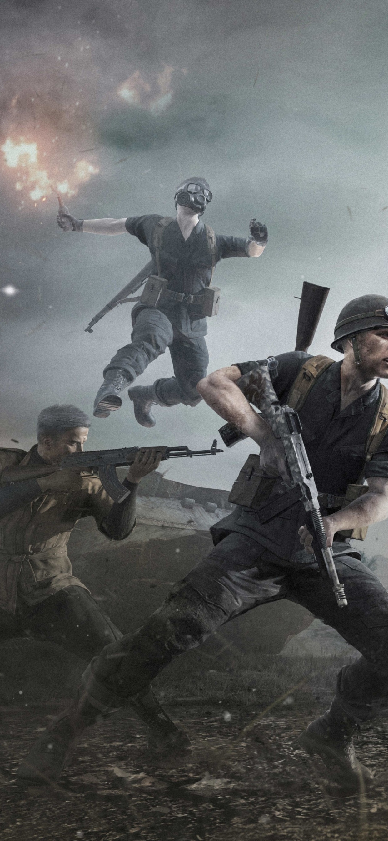 Helmet, Cloud, Gesture, Soldier, Army. Wallpaper in 1242x2688 Resolution