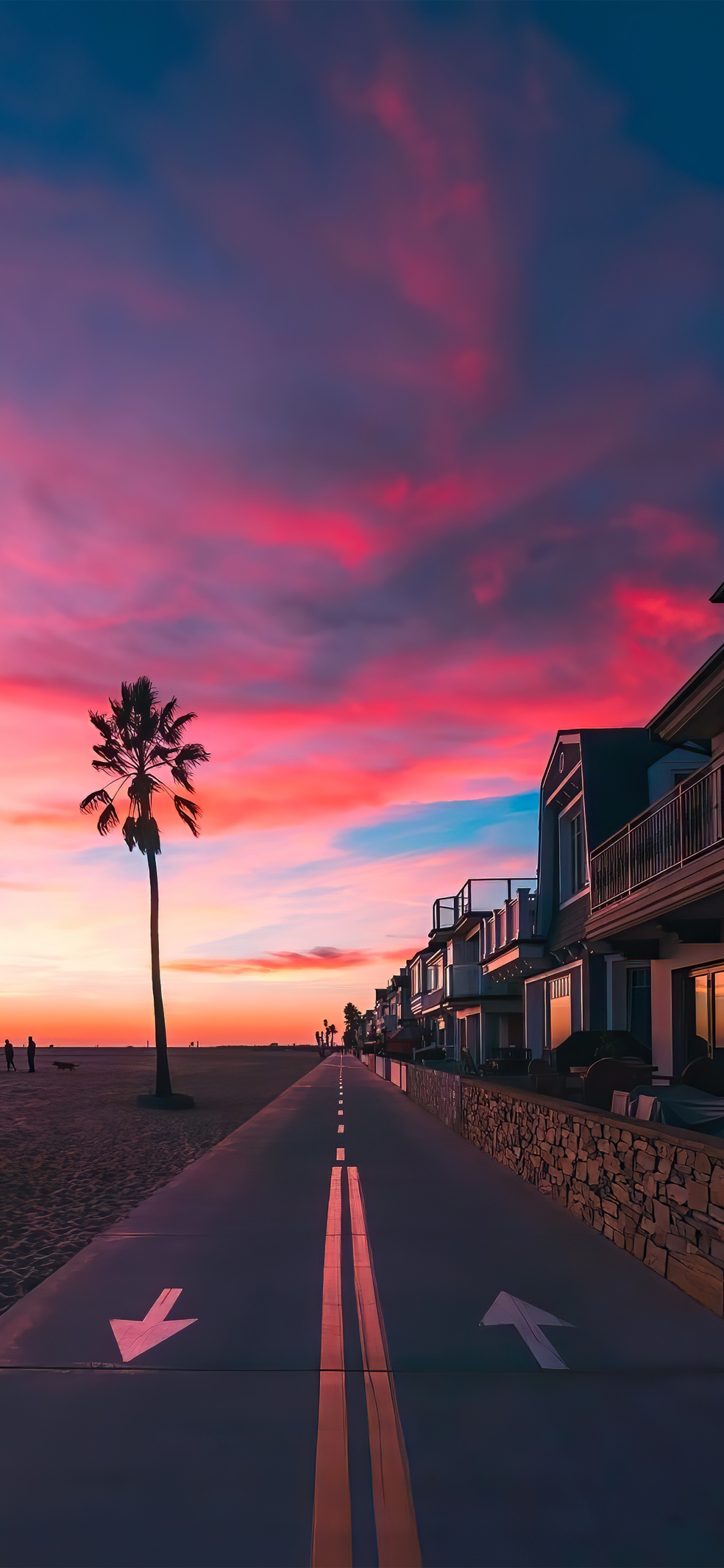 Atmosphère, Afterglow, Orange, Horizon. Wallpaper in 1125x2436 Resolution