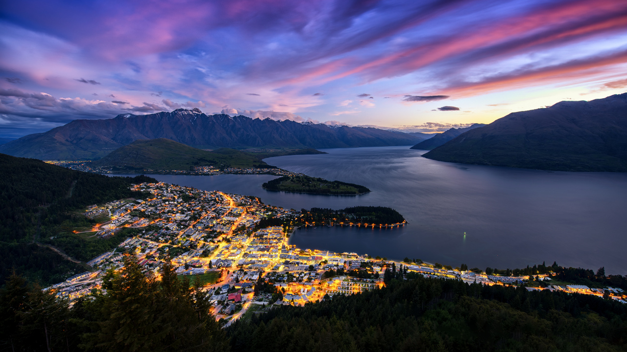 Queenstown, Lake Wakatipu, Natur, Naturlandschaft, Wasser. Wallpaper in 1280x720 Resolution